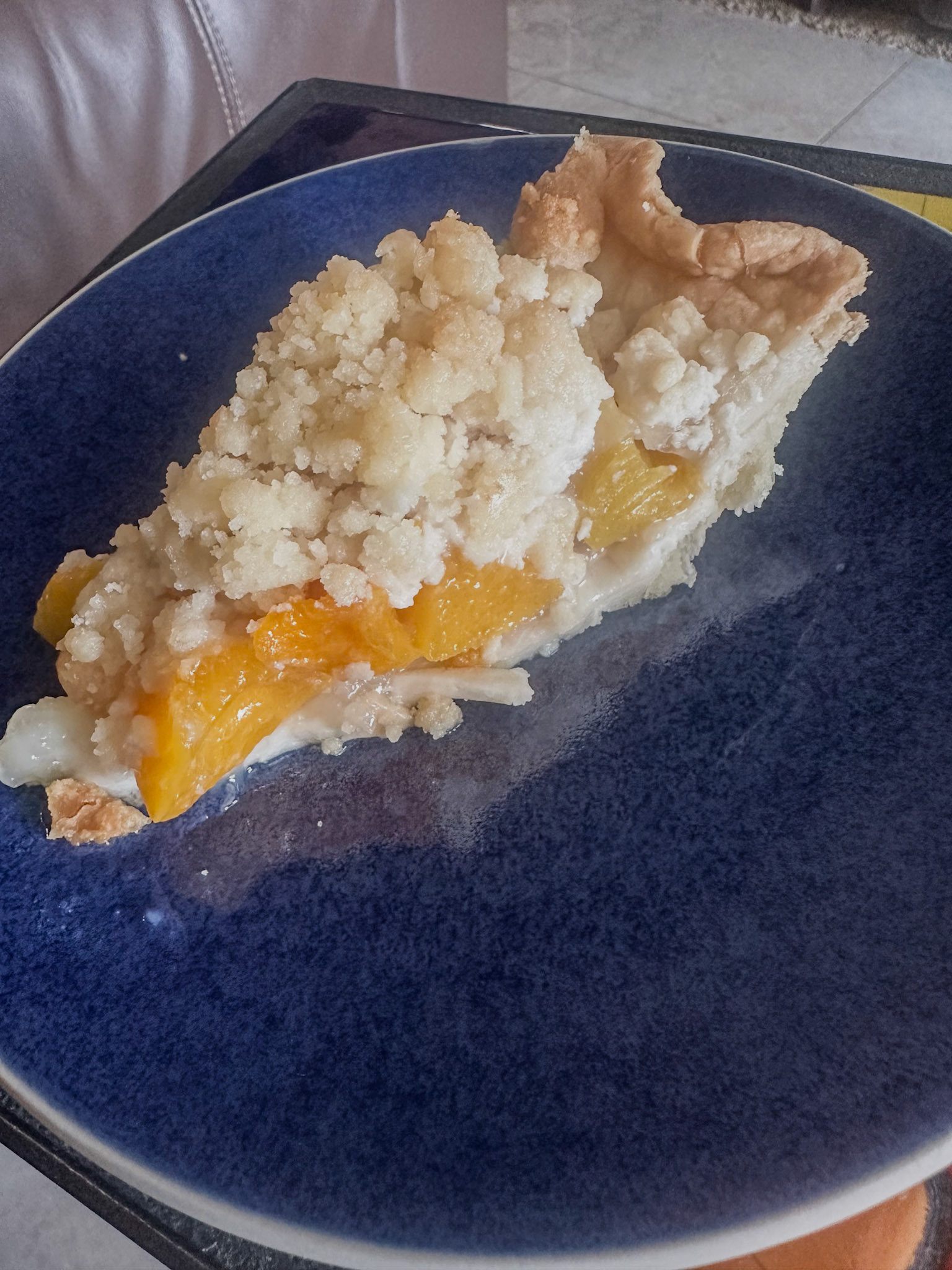 Peach pie from roadside stand