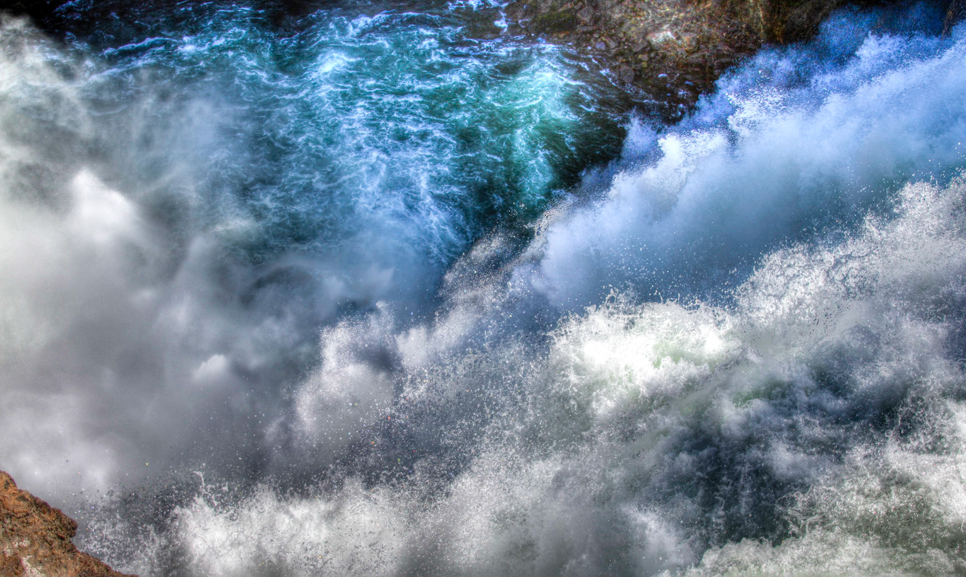 view from the top of the waterfall