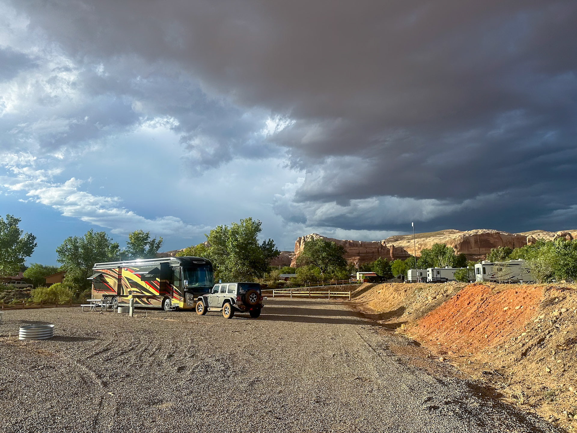 Stormy weather at Cadillac RV Ranch