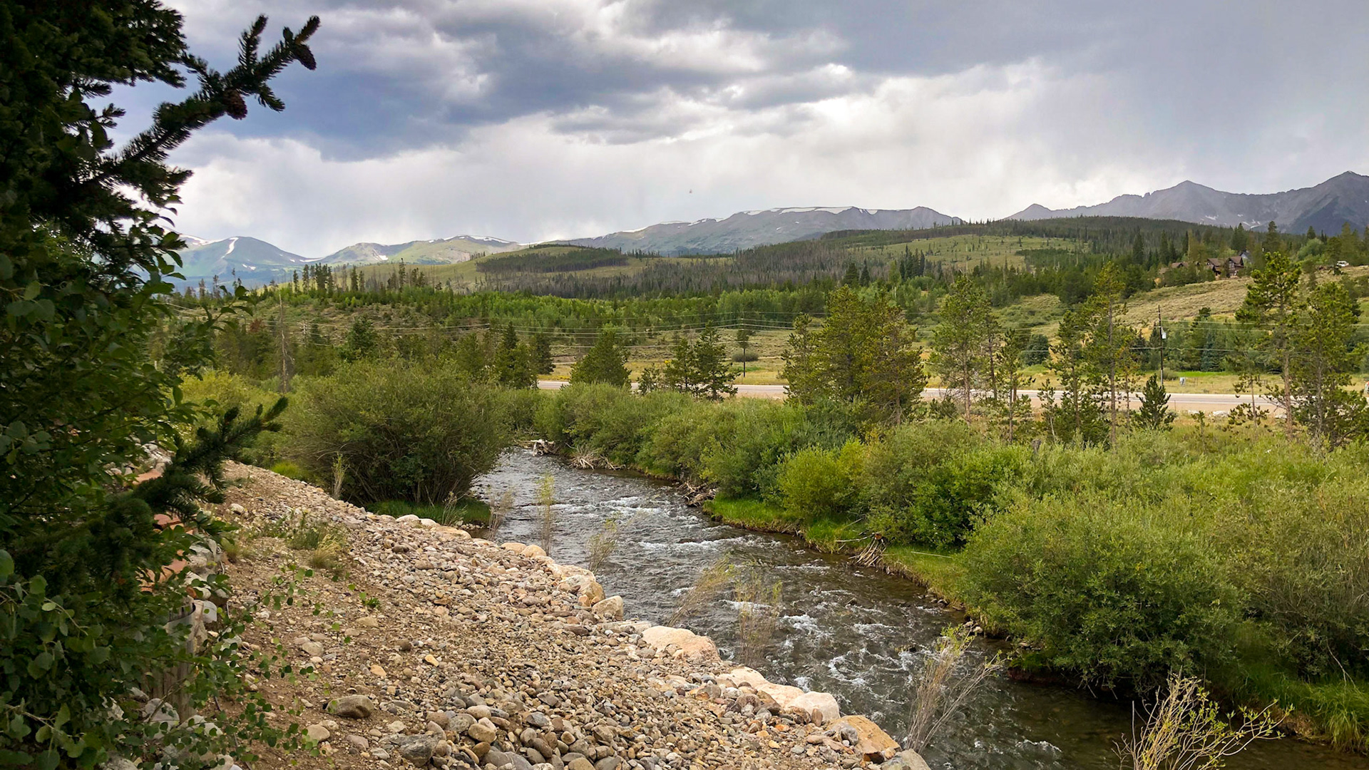 The view from our site at Tiger Run RV Resort