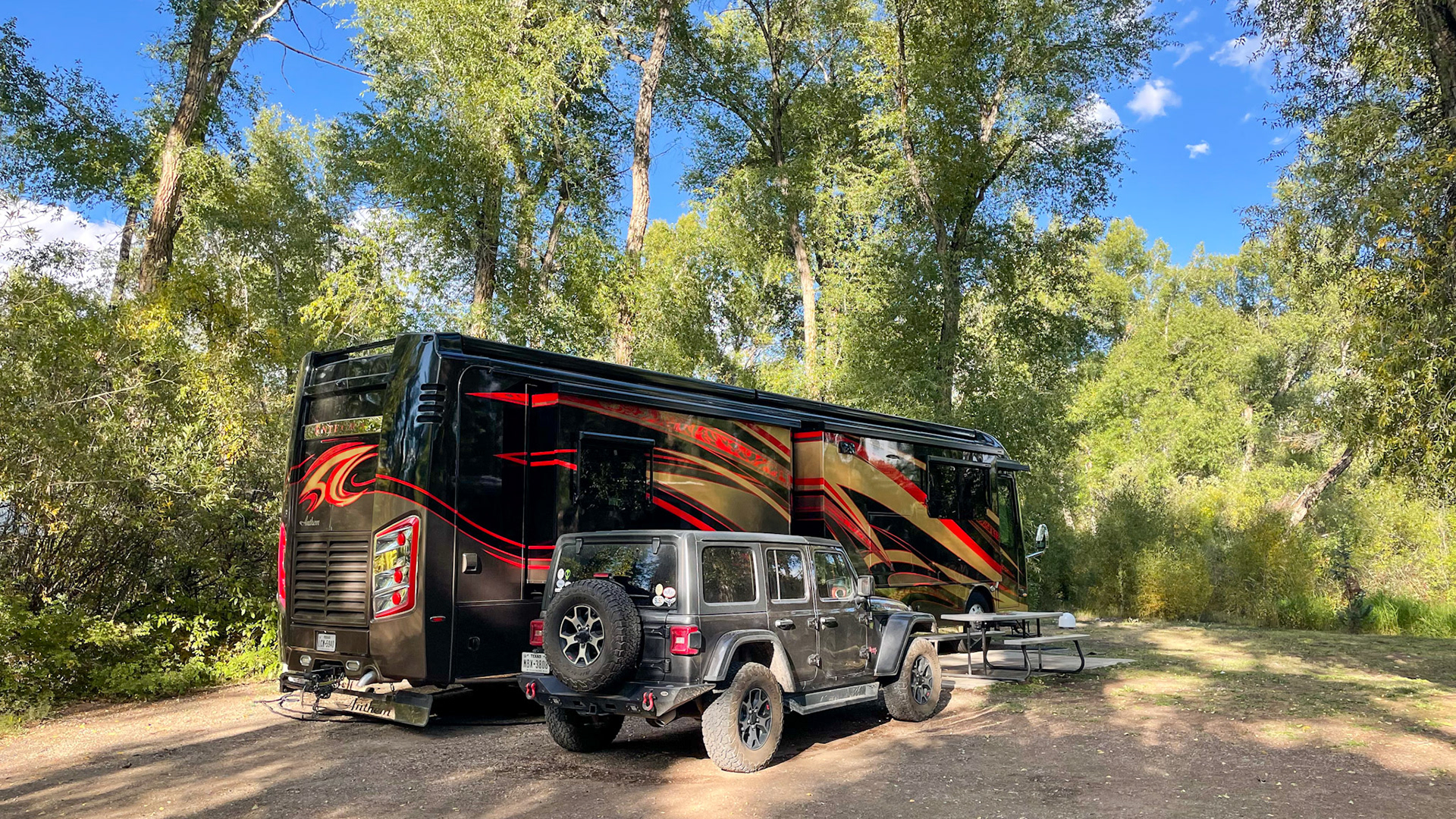 Our campsite at Tall Texan RV in Gunnison, CO