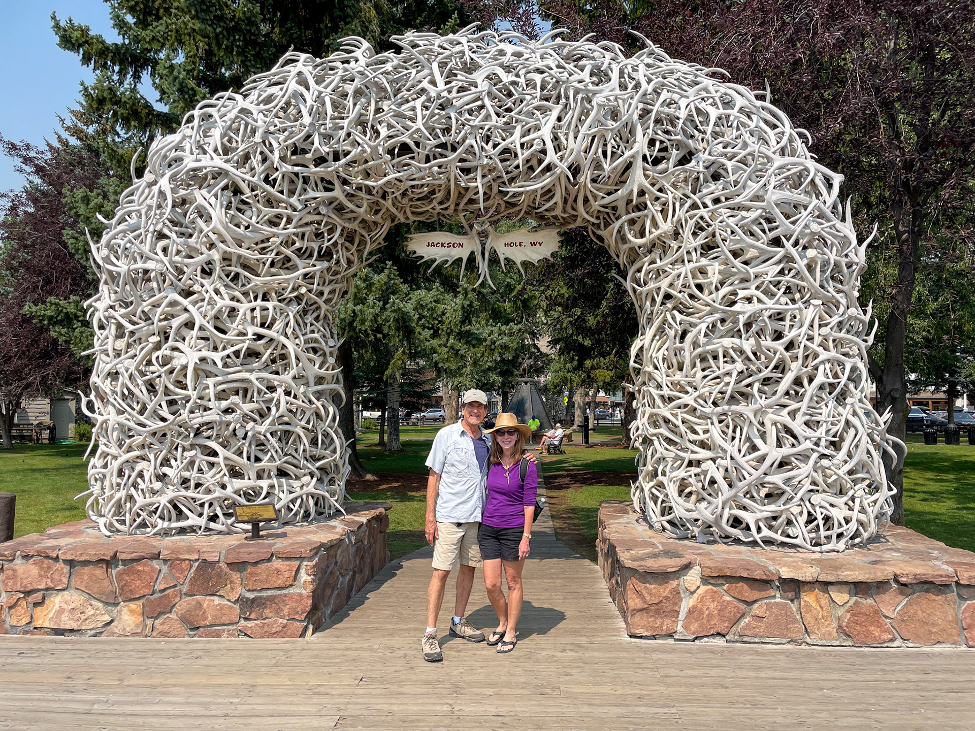 In front of the famous Antler Arch at Jackson Square