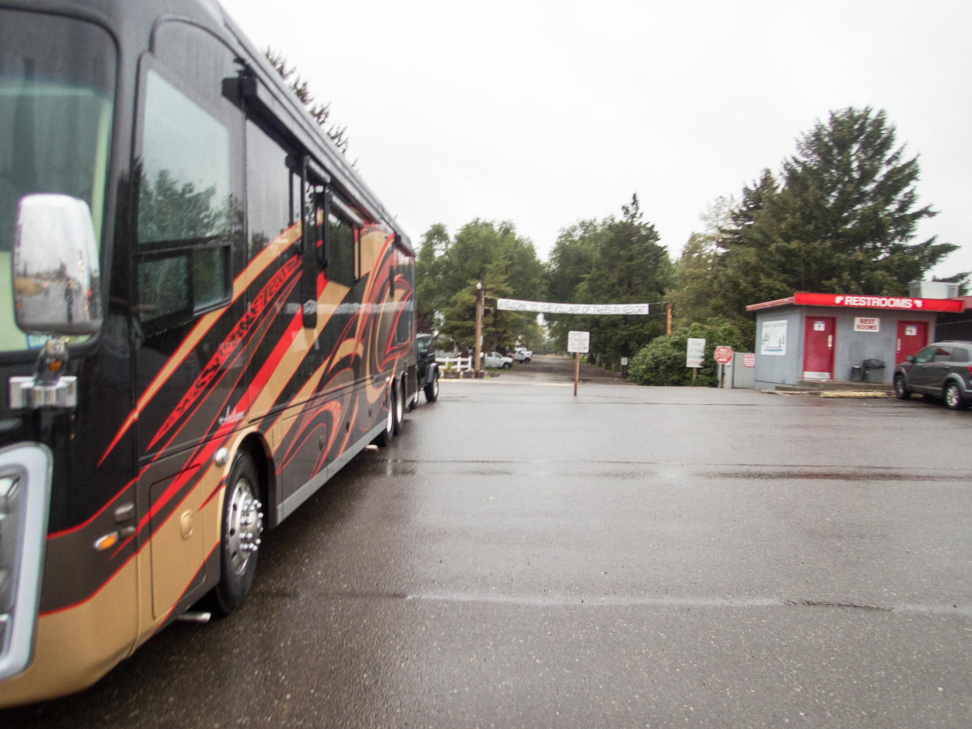 Leaving Village of Trees overnight stop