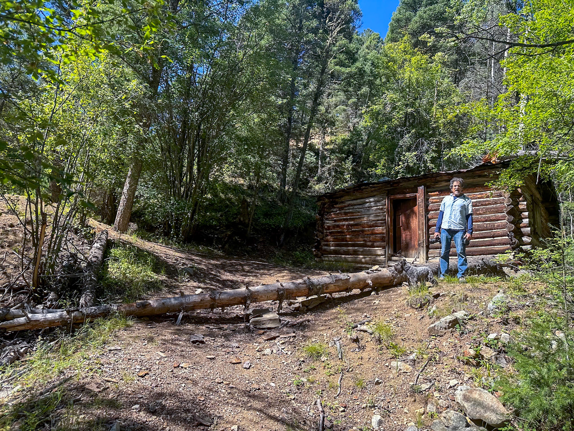 An abandoned mining cabin