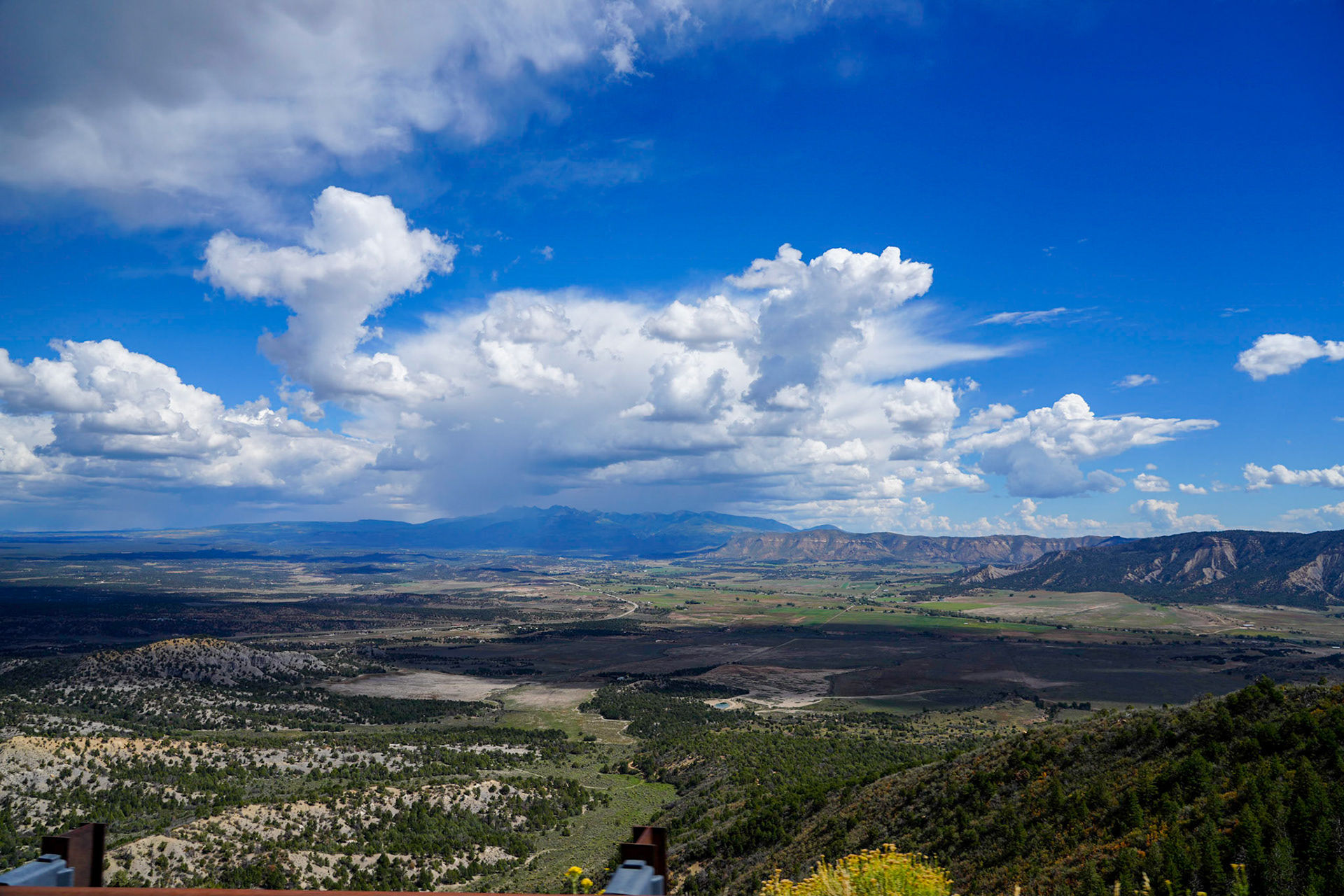 Rainstorm over the distant moutains