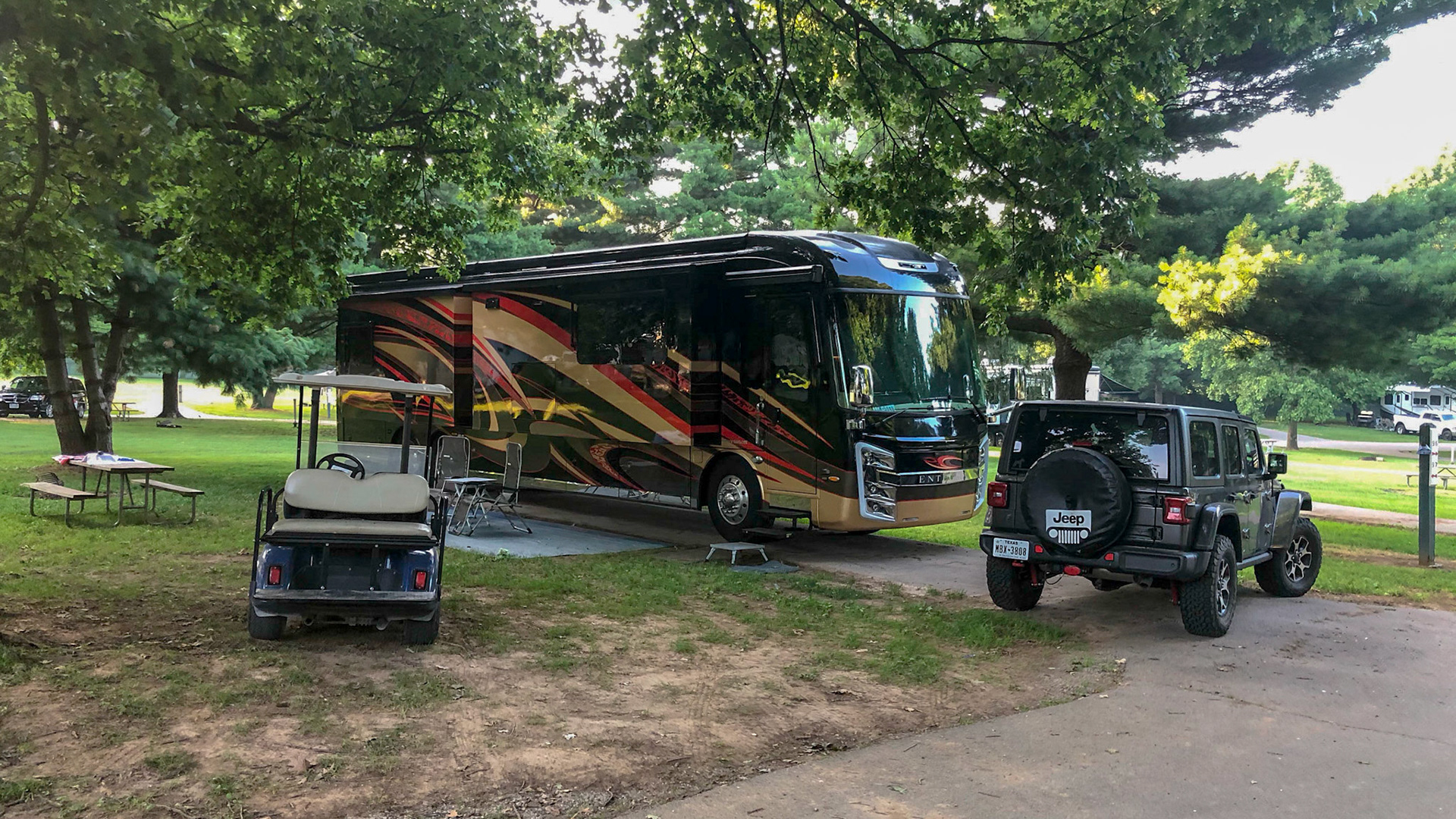 Our campsite at the Horse Park