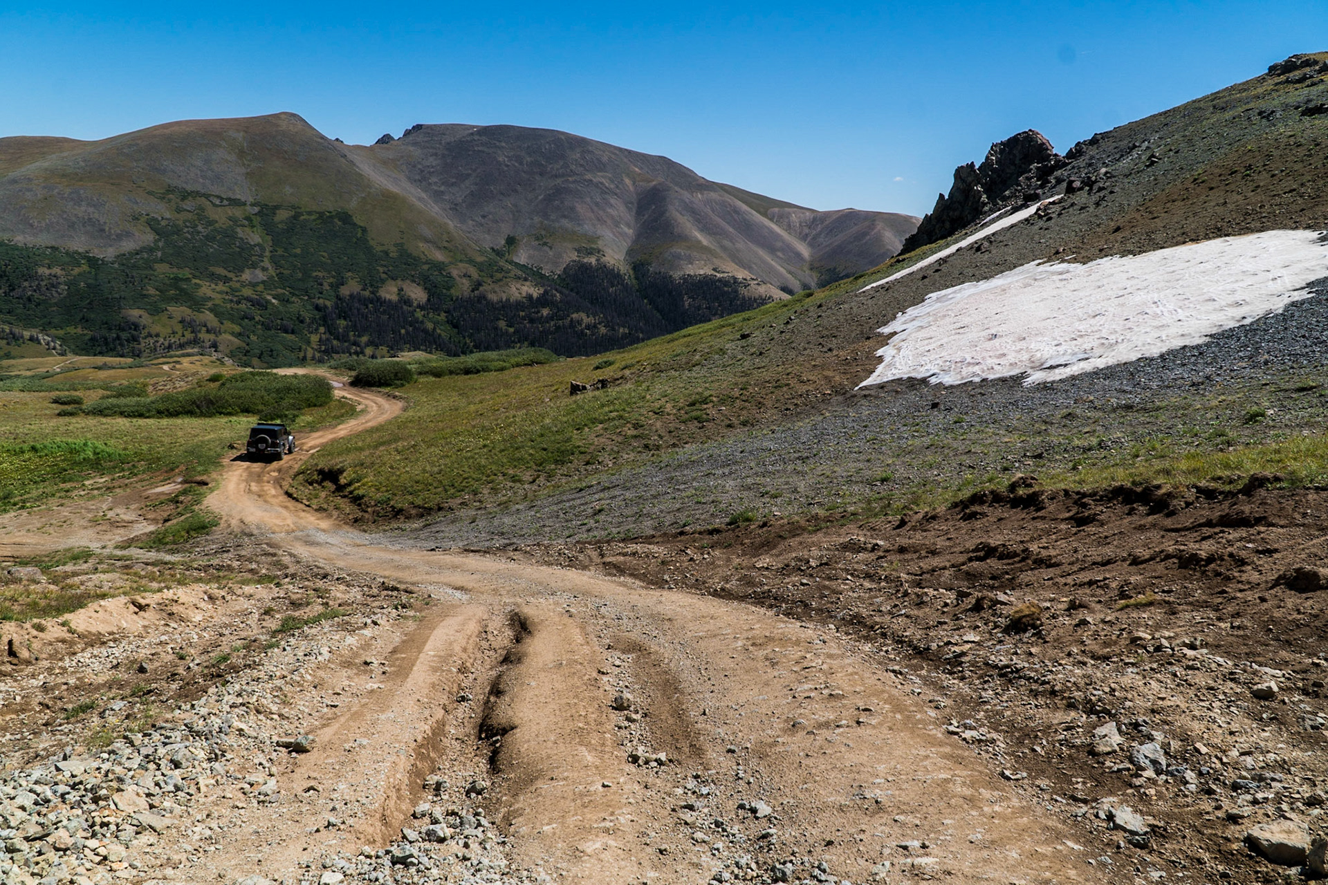 Snow remnants at 12,800 feet