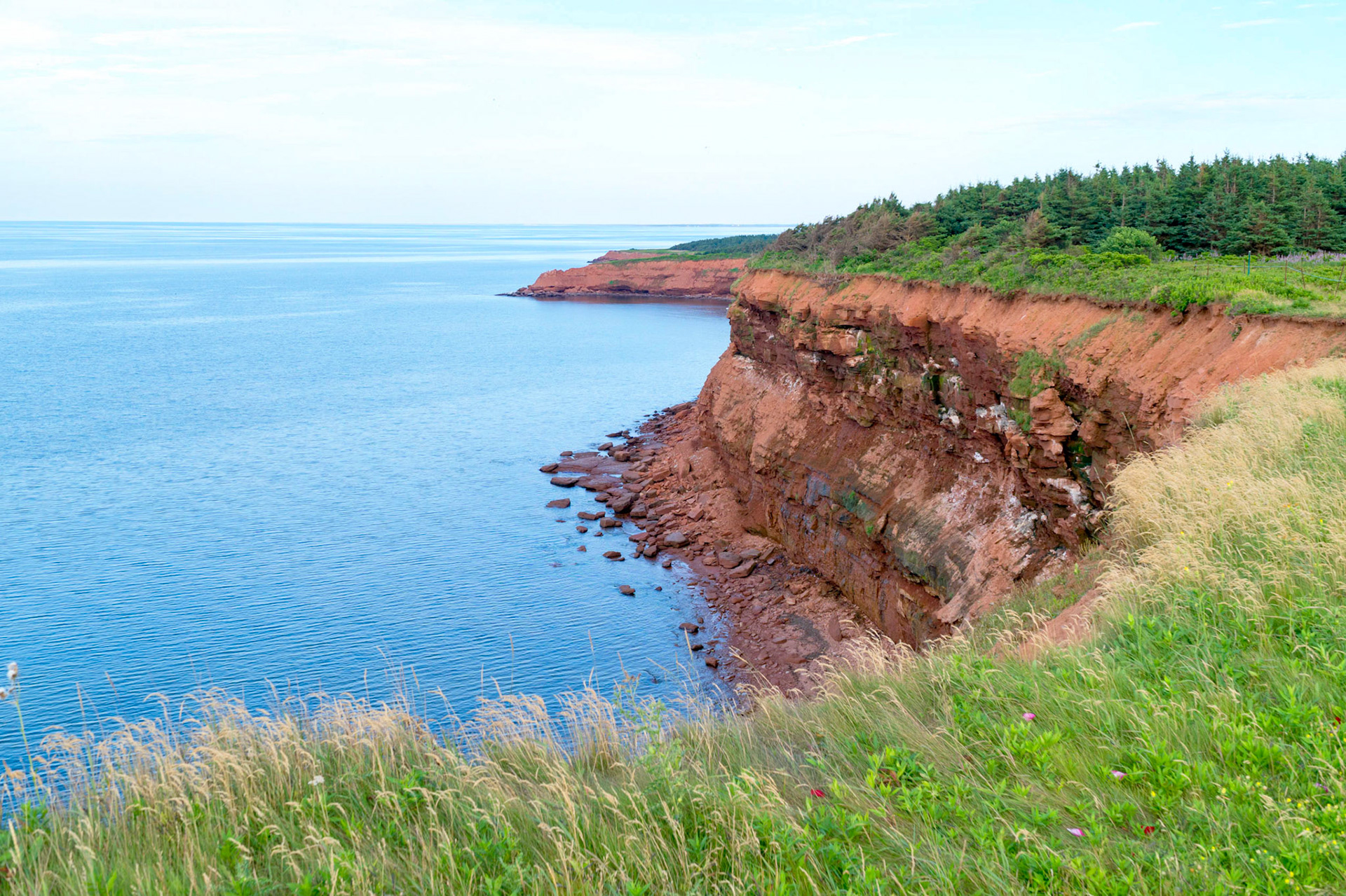 Sandstone cliffs in PEI National Park