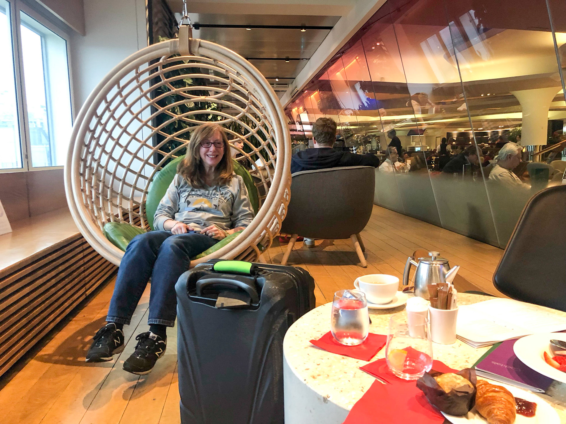 Private area in the airport lounge made our 4 hour wait enjoyable