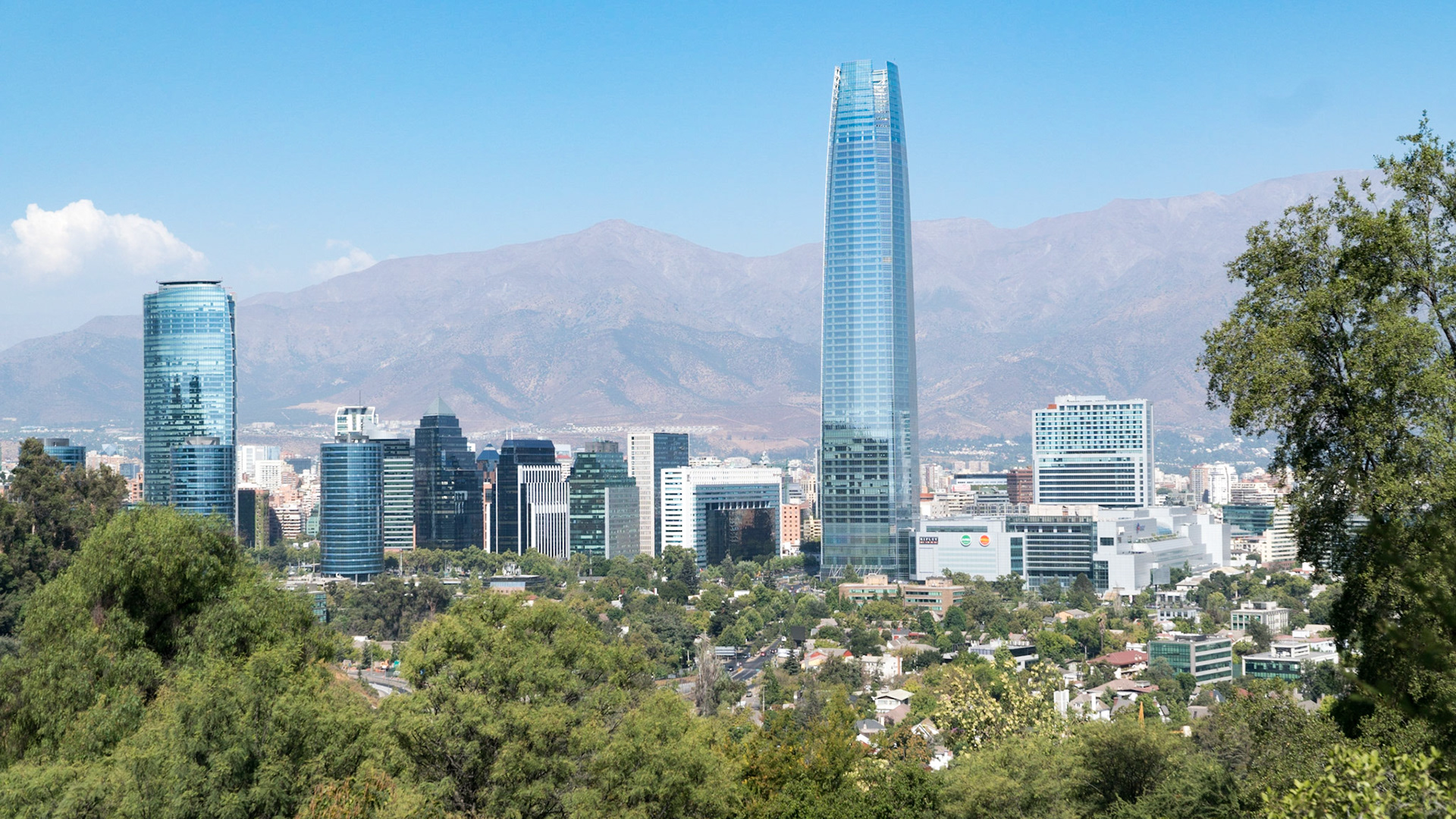 Santiago downtown from San Cristobal Hill