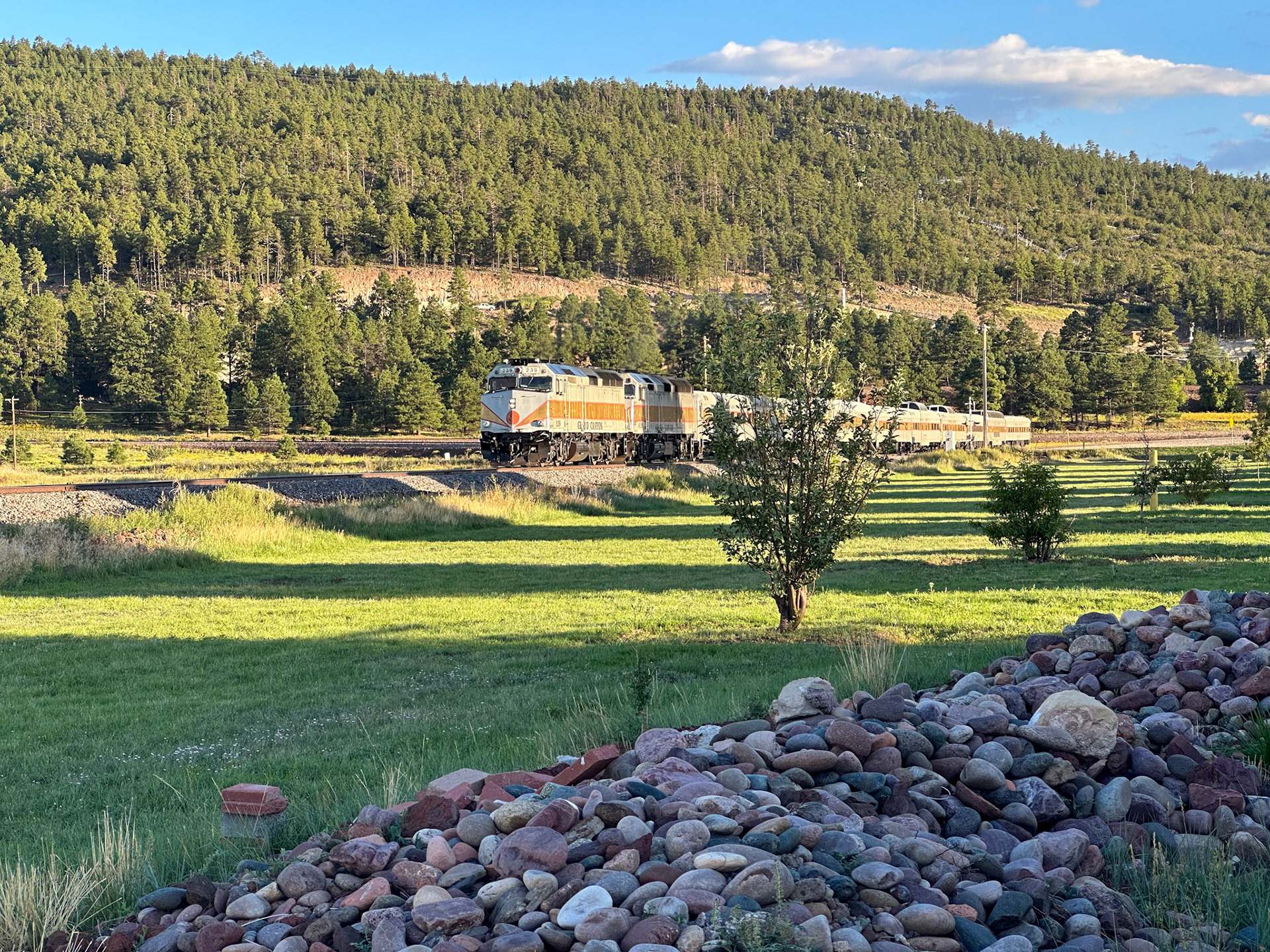 Grand Canyon train behind the campground