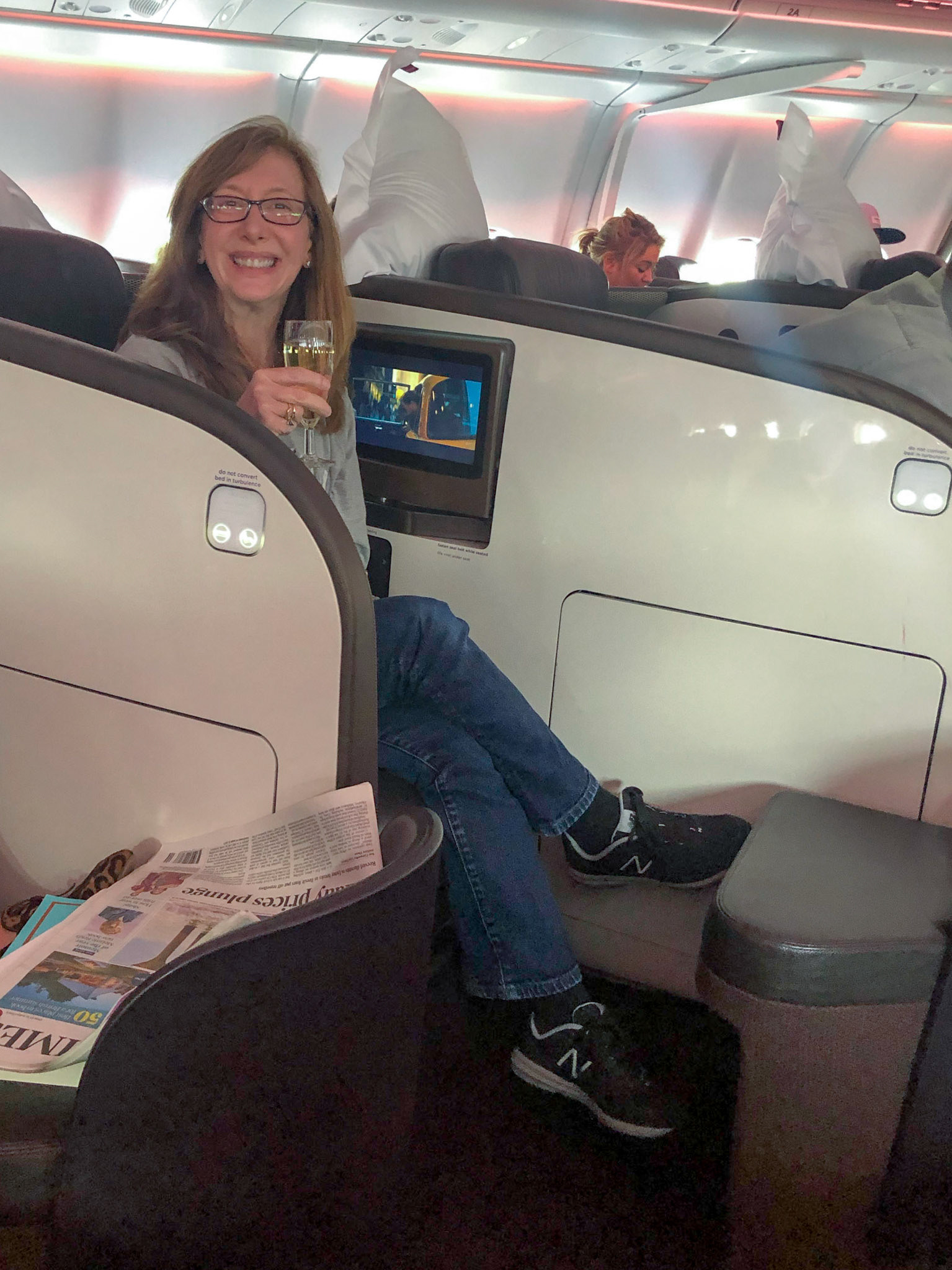 First Class on the way home makes for a wonderful flight