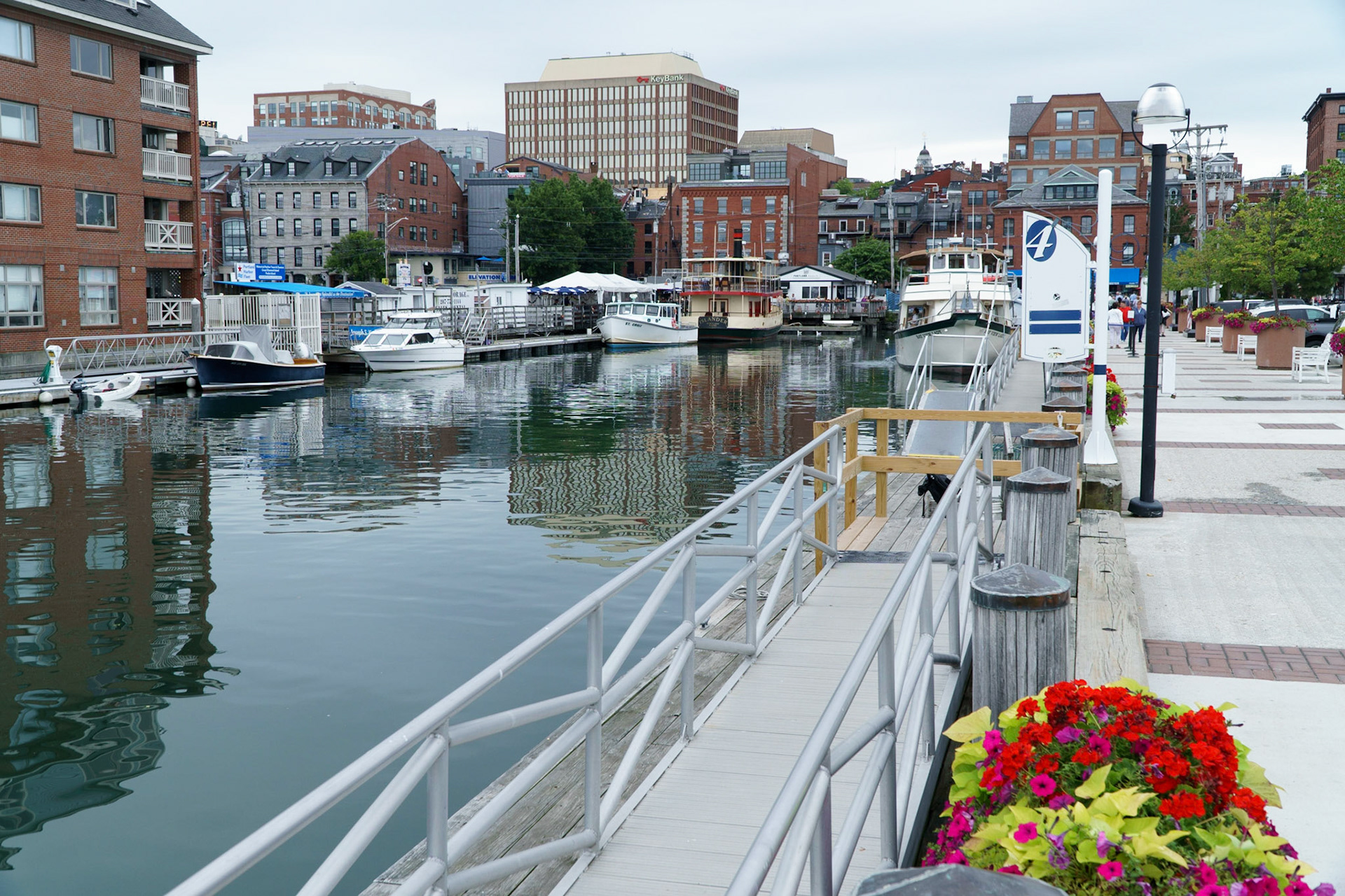 Along one of the the wharfs in Portland, Maine