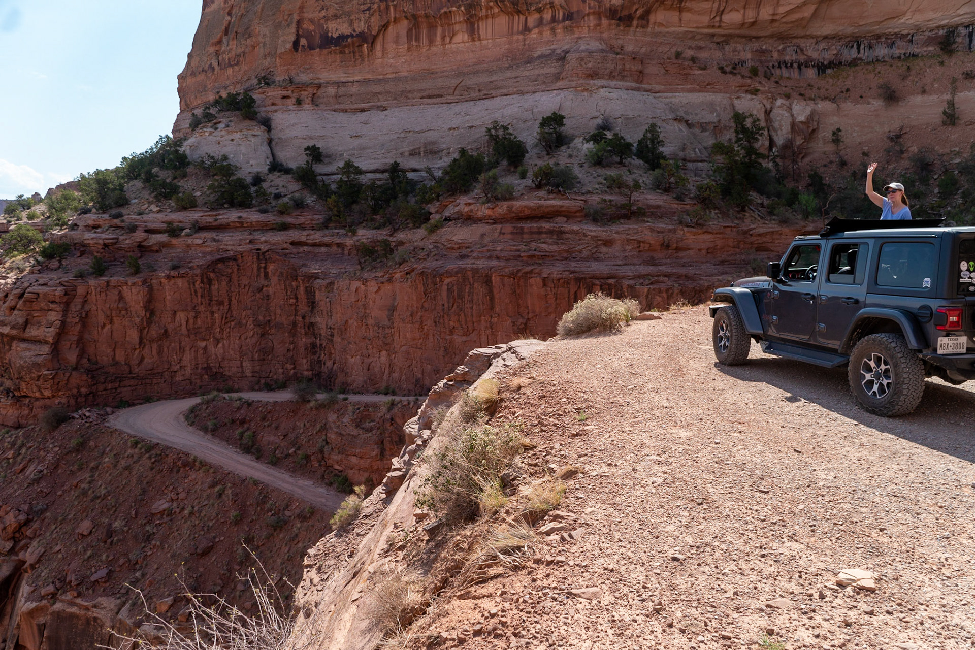 Steep drop-offs along the switchbacks