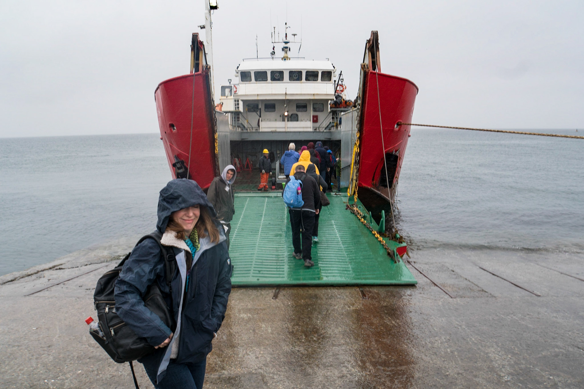 We board our ferry to Magdalena Island in Strait of Magellan, near Punta Arenas, Chile