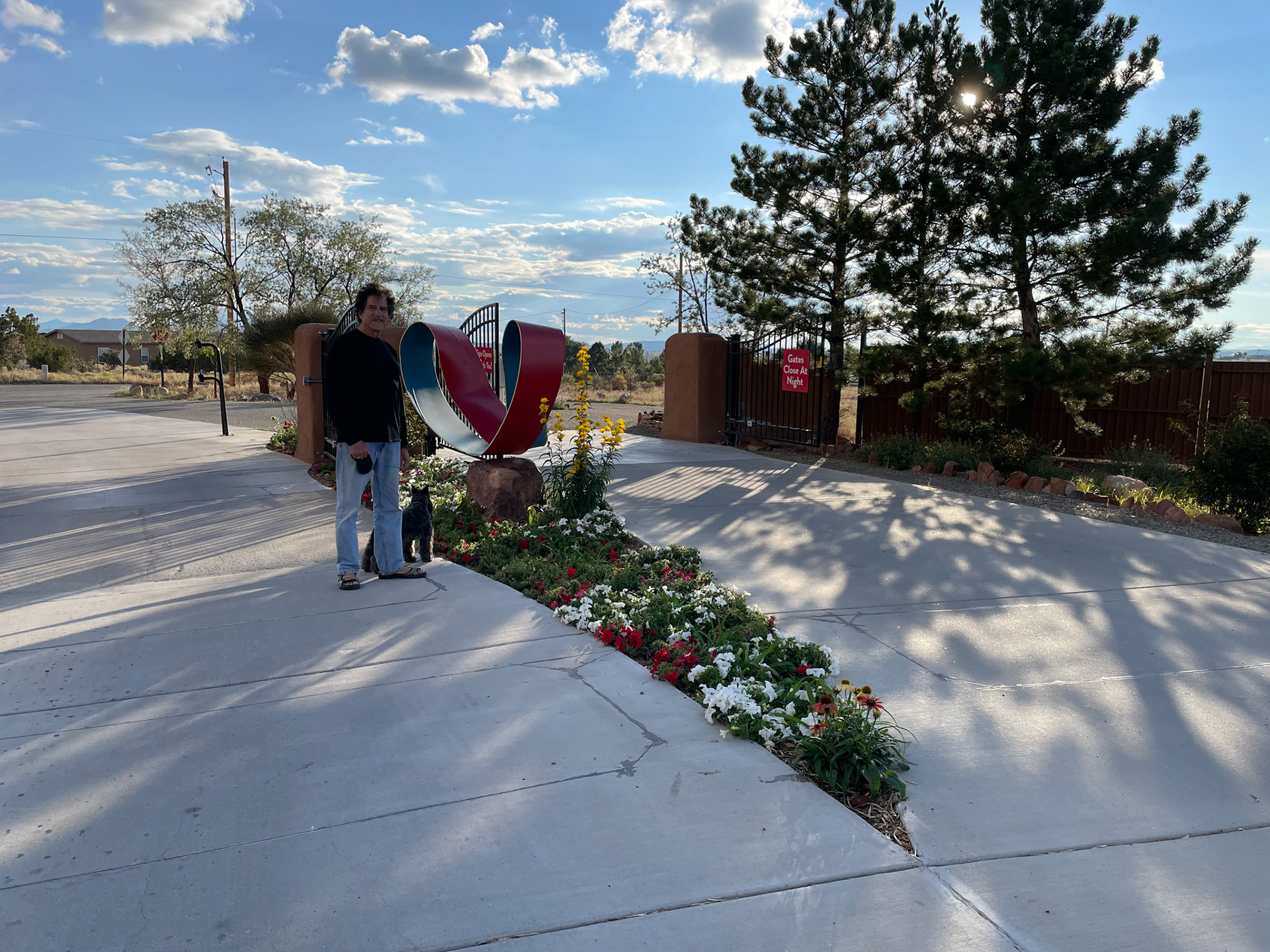 Walking Tripp around the RV park