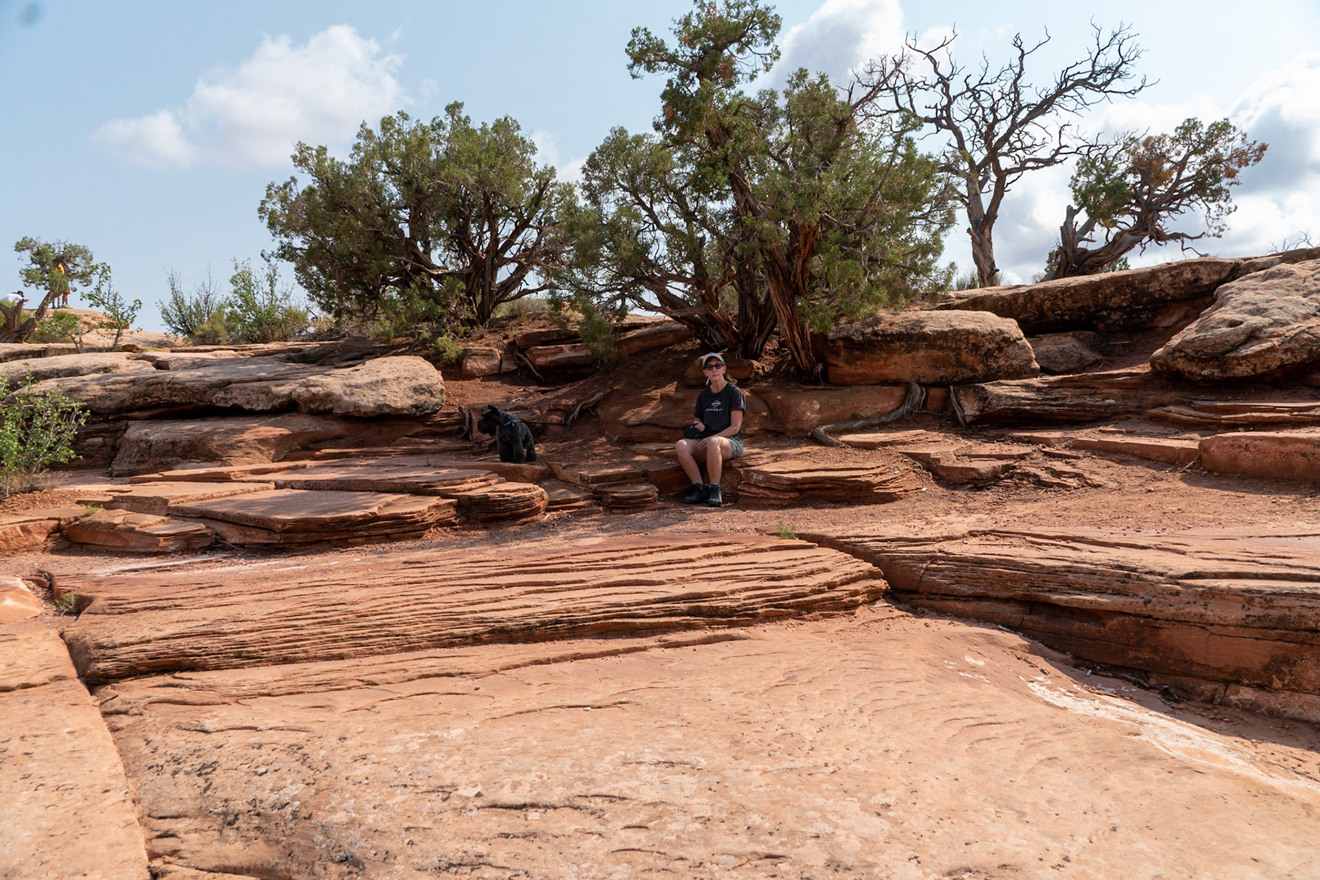 Rest stop as we hike around the Gemini Bridges arches