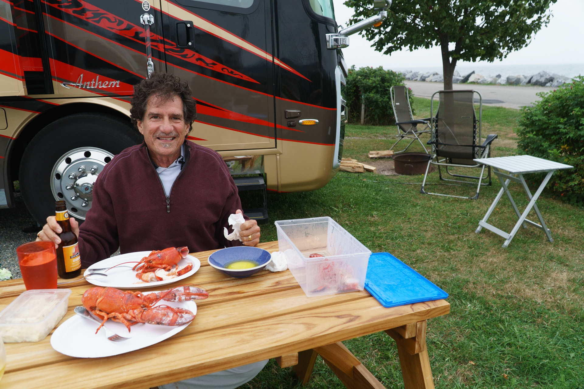 Lobster dinner delivered to our site