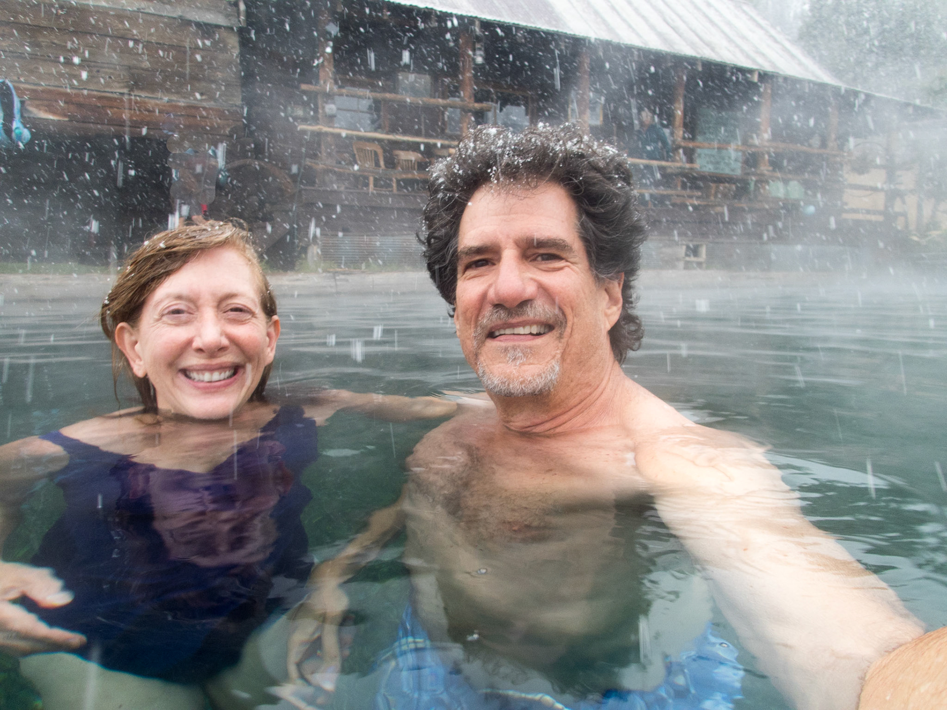 Snowing at Burgdorf Hot Springs