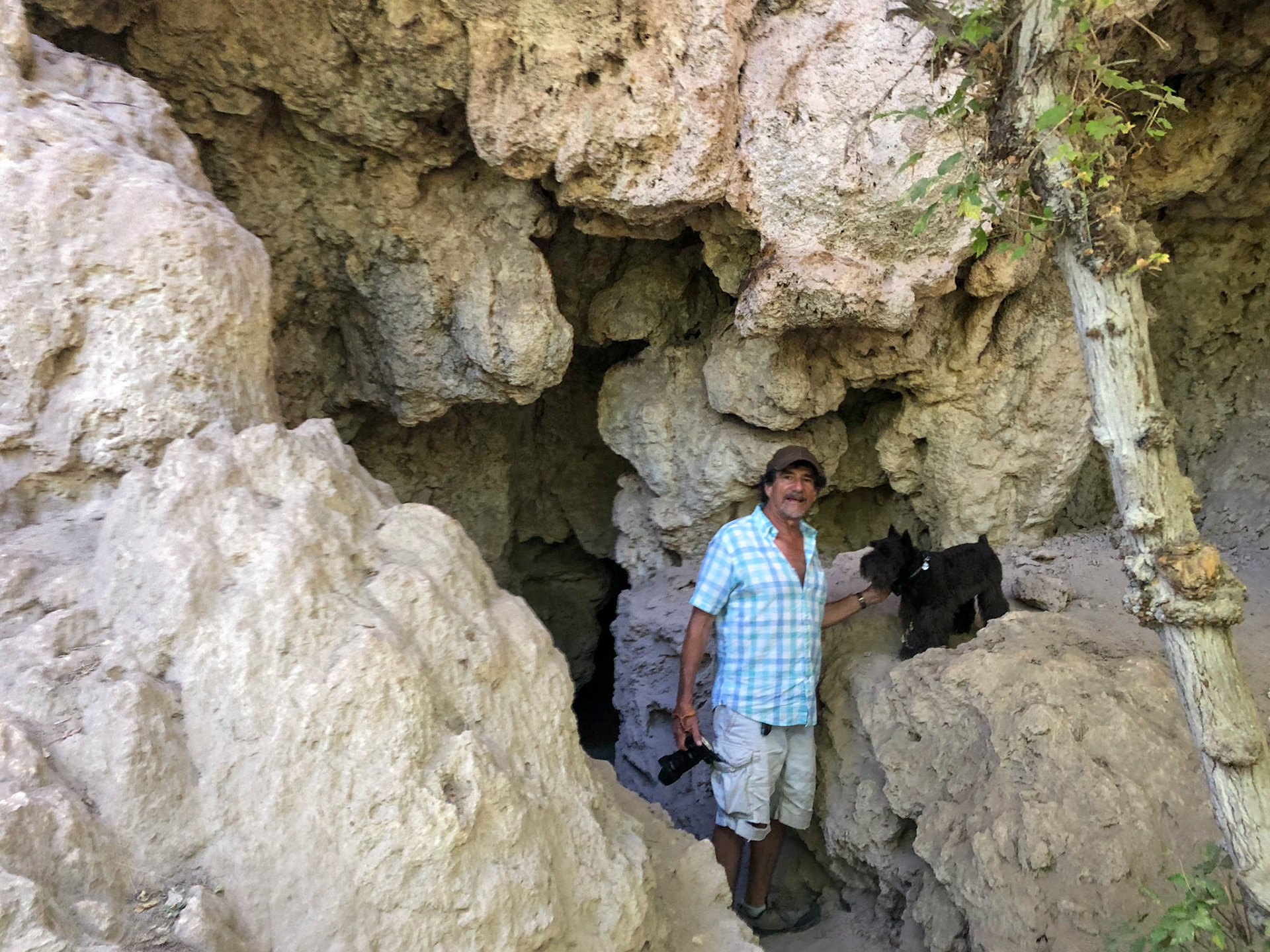 Exploring the caves at Rifle Falls State Park