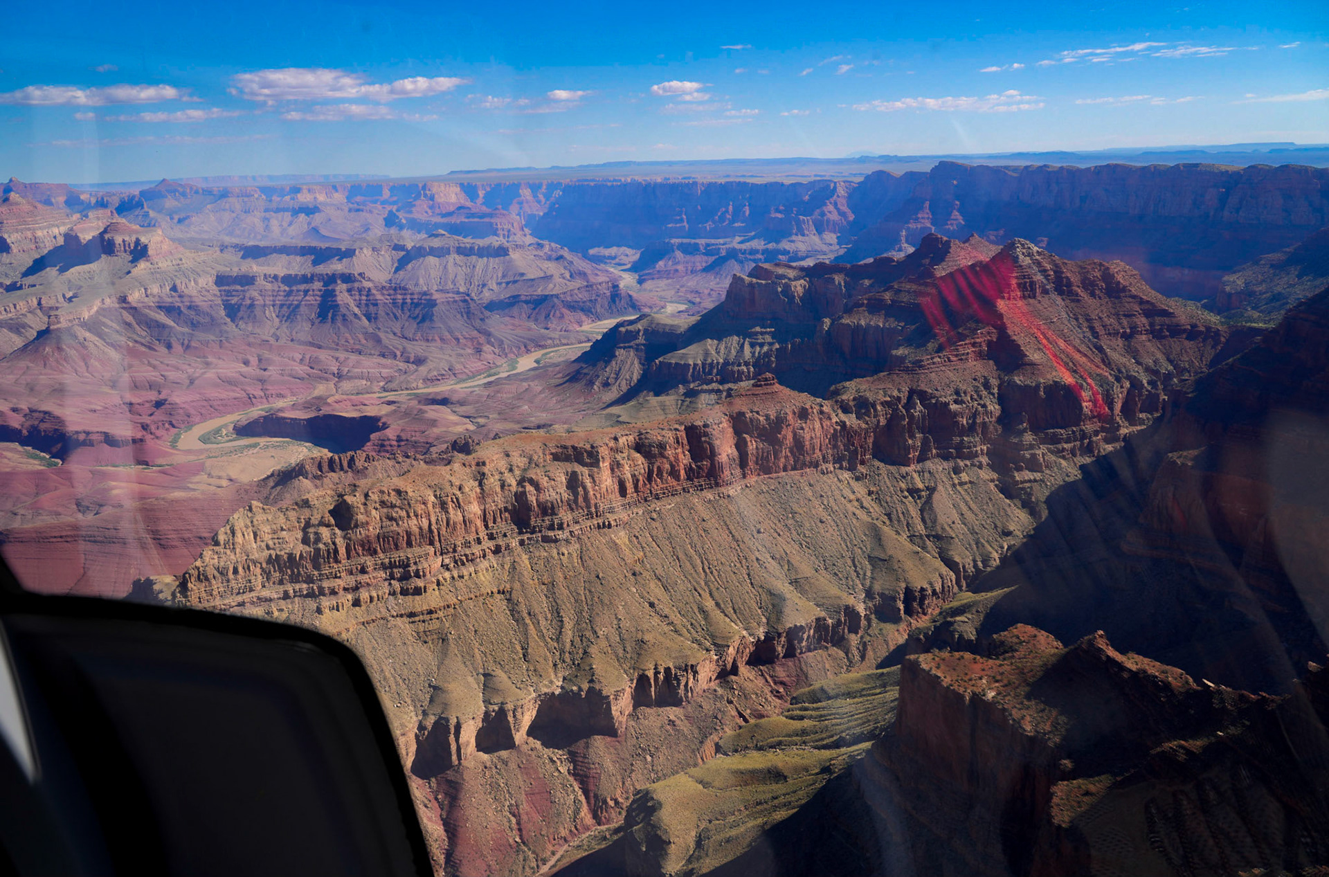 Grand Canyon and Colorado River from the helicopter