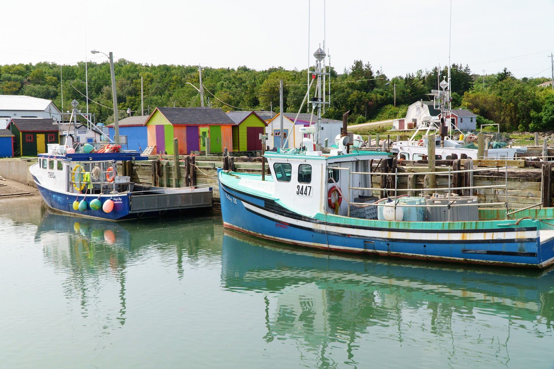 Fishing boats in Parkers Cove near Annapolis Royal