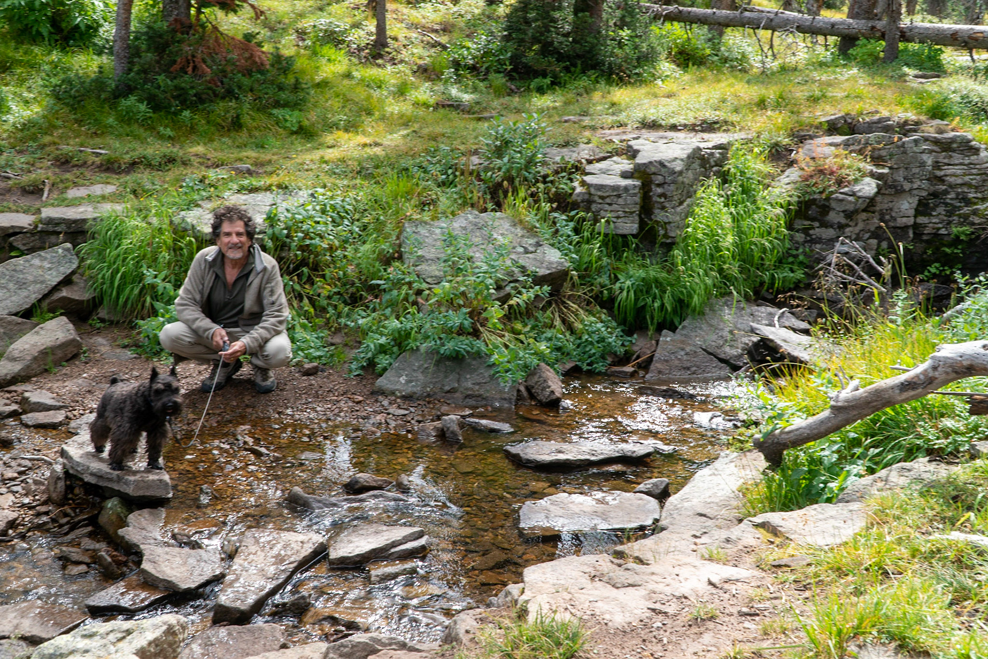 Our hike along the spring that feeds the falls