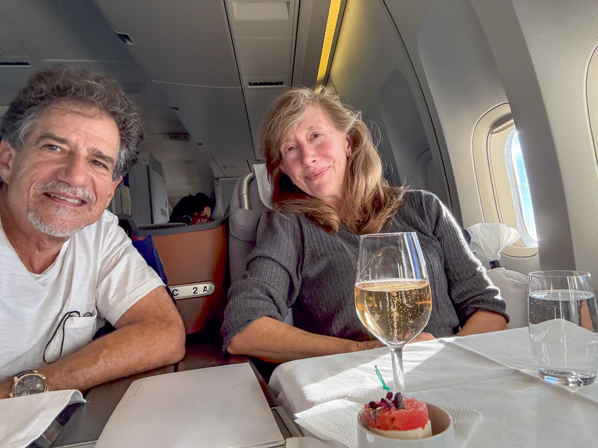 Business class champagne