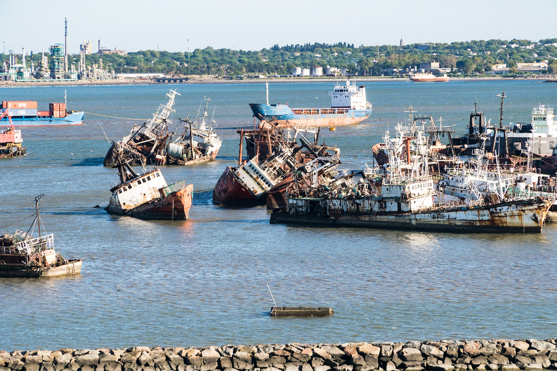 Boat graveyard in Montevideo