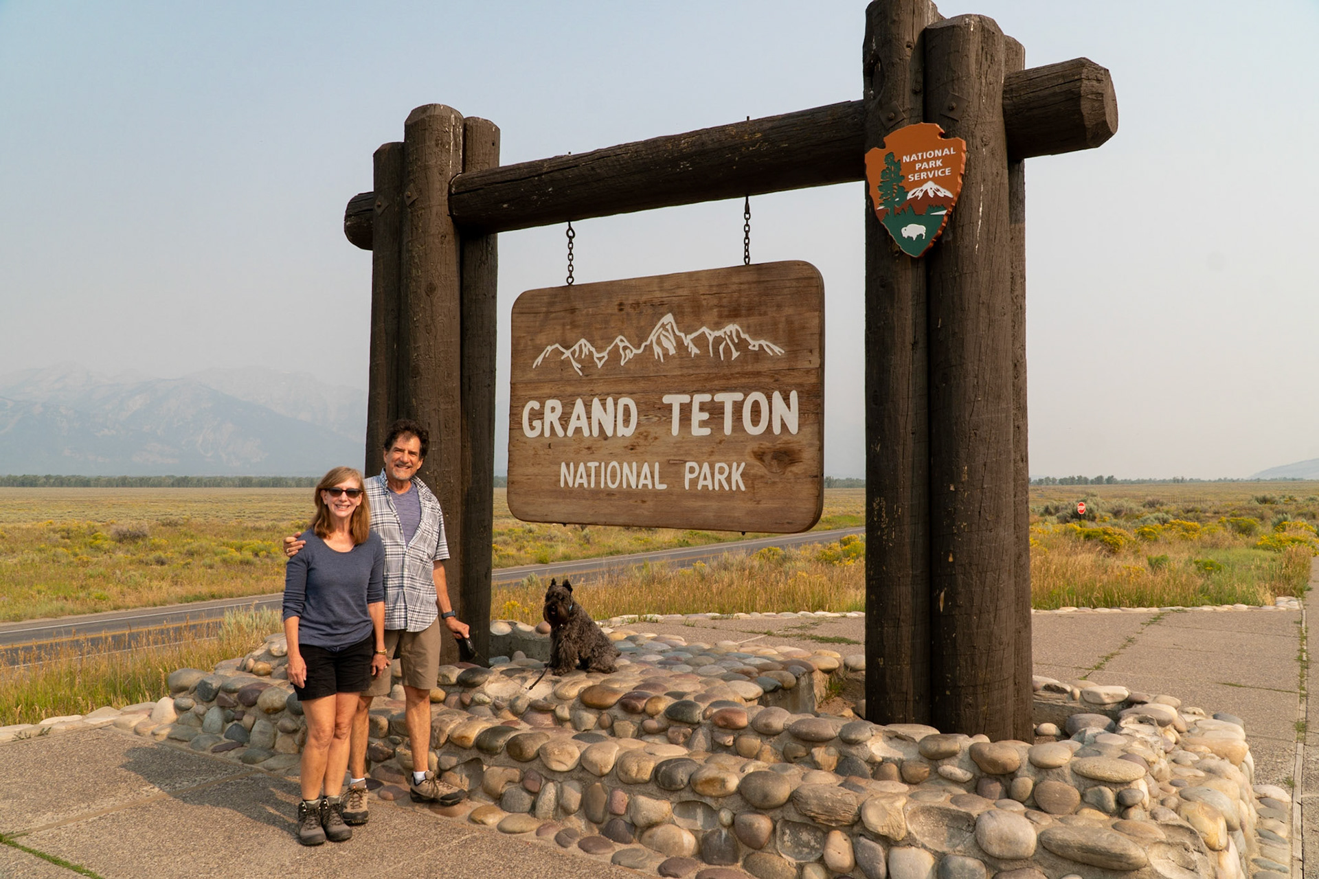 Grand Teton mountains are hidden in the smoke