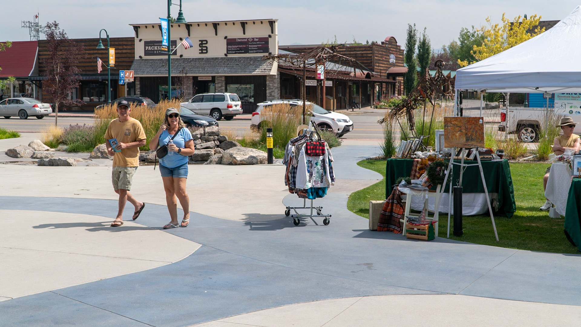 At the Saturday art fair in Driggs, ID