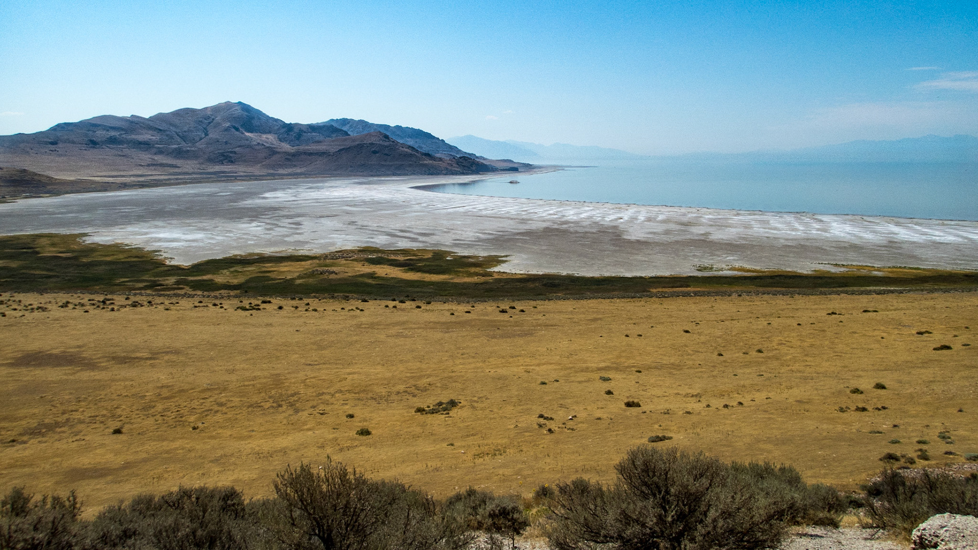 Lots of salt on the shores of Salt Lake