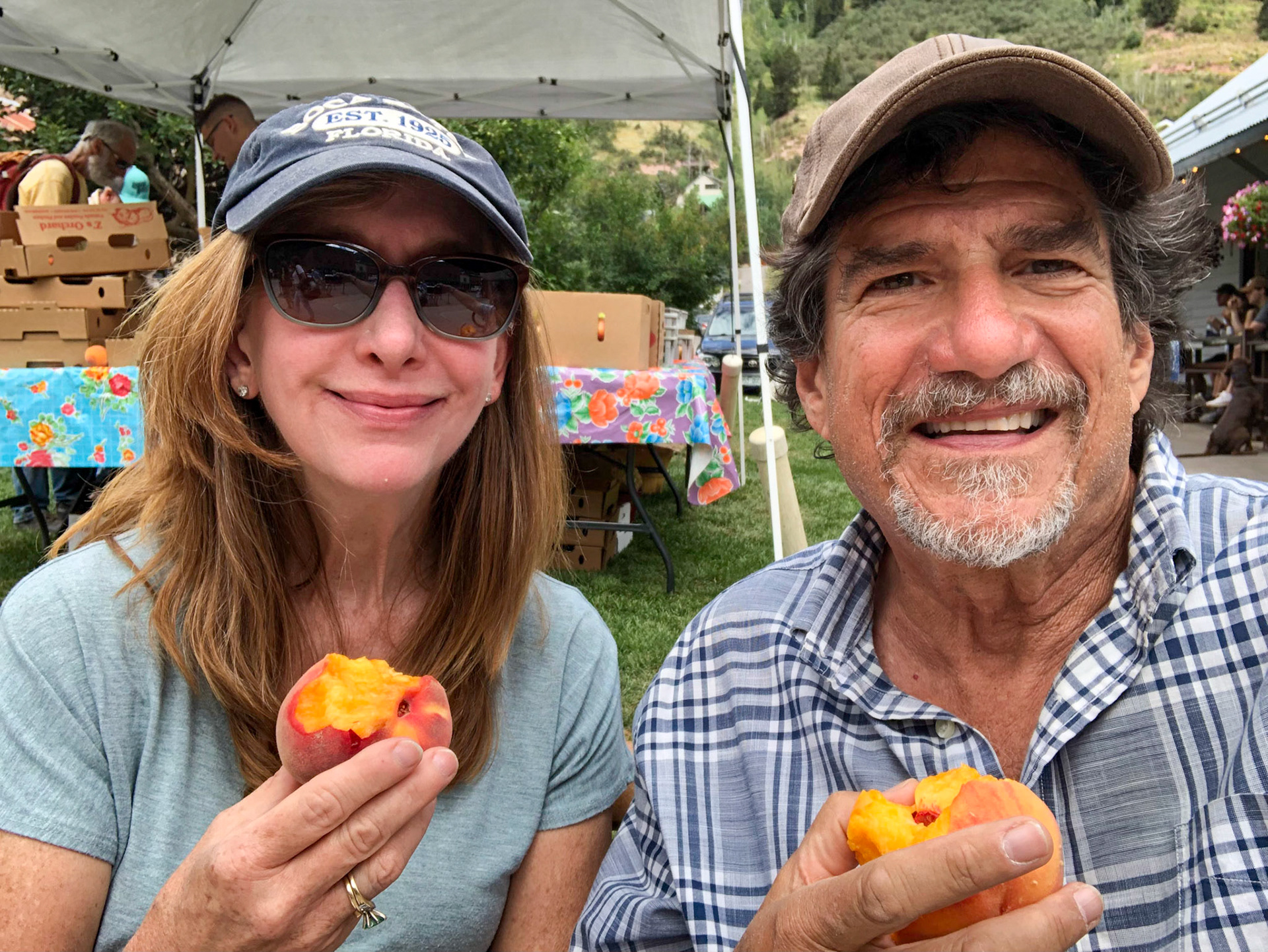We stopped for a delicious peach snack