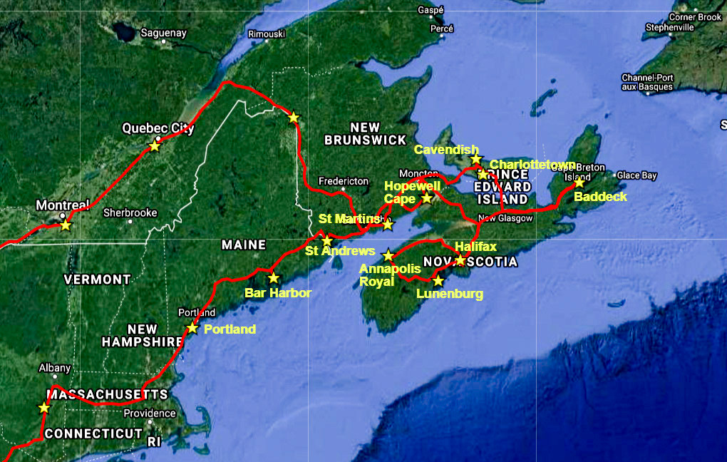 Our route thru the Maritimes