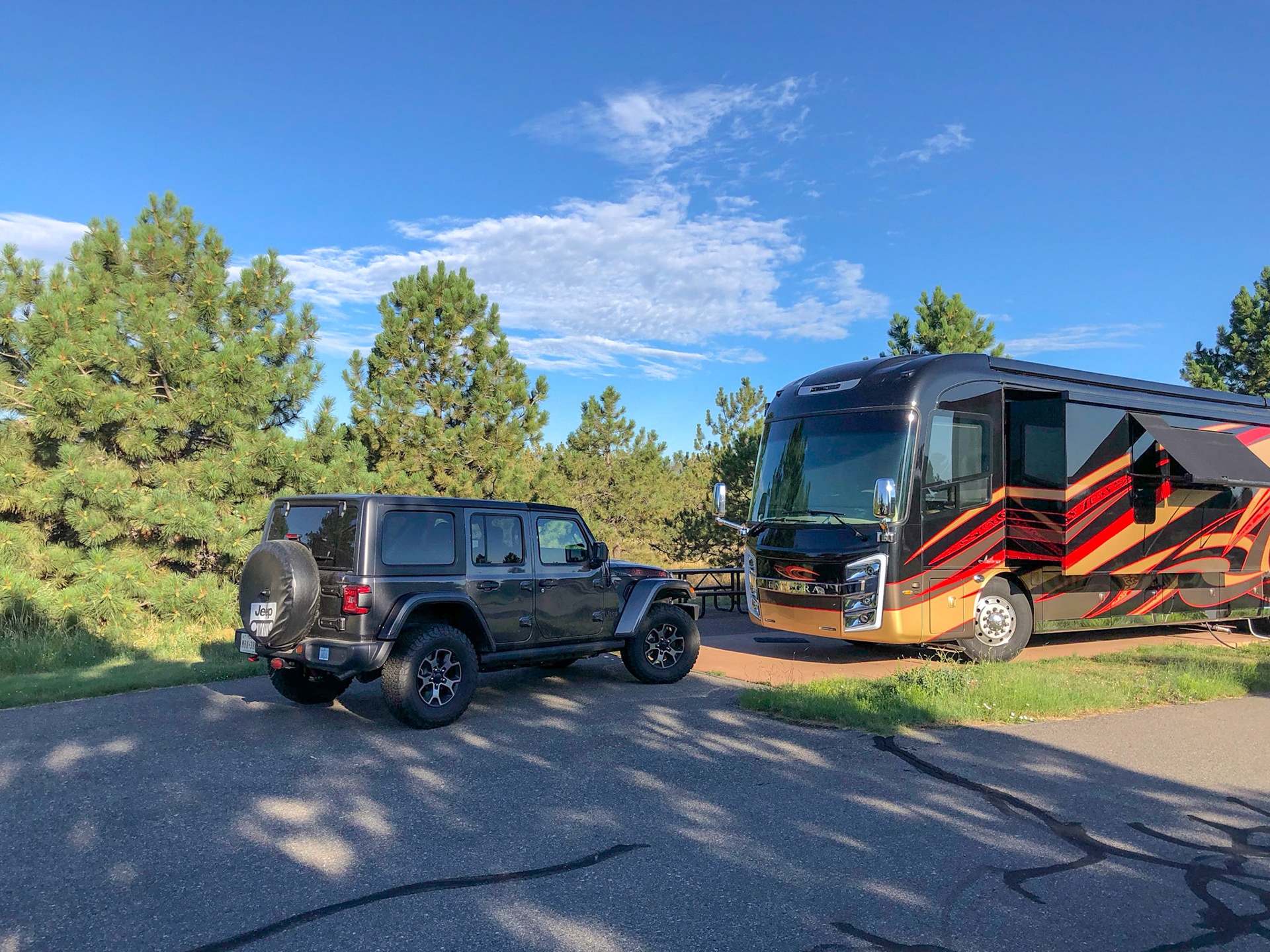 Our campsite at Chatfield State Park in Denver