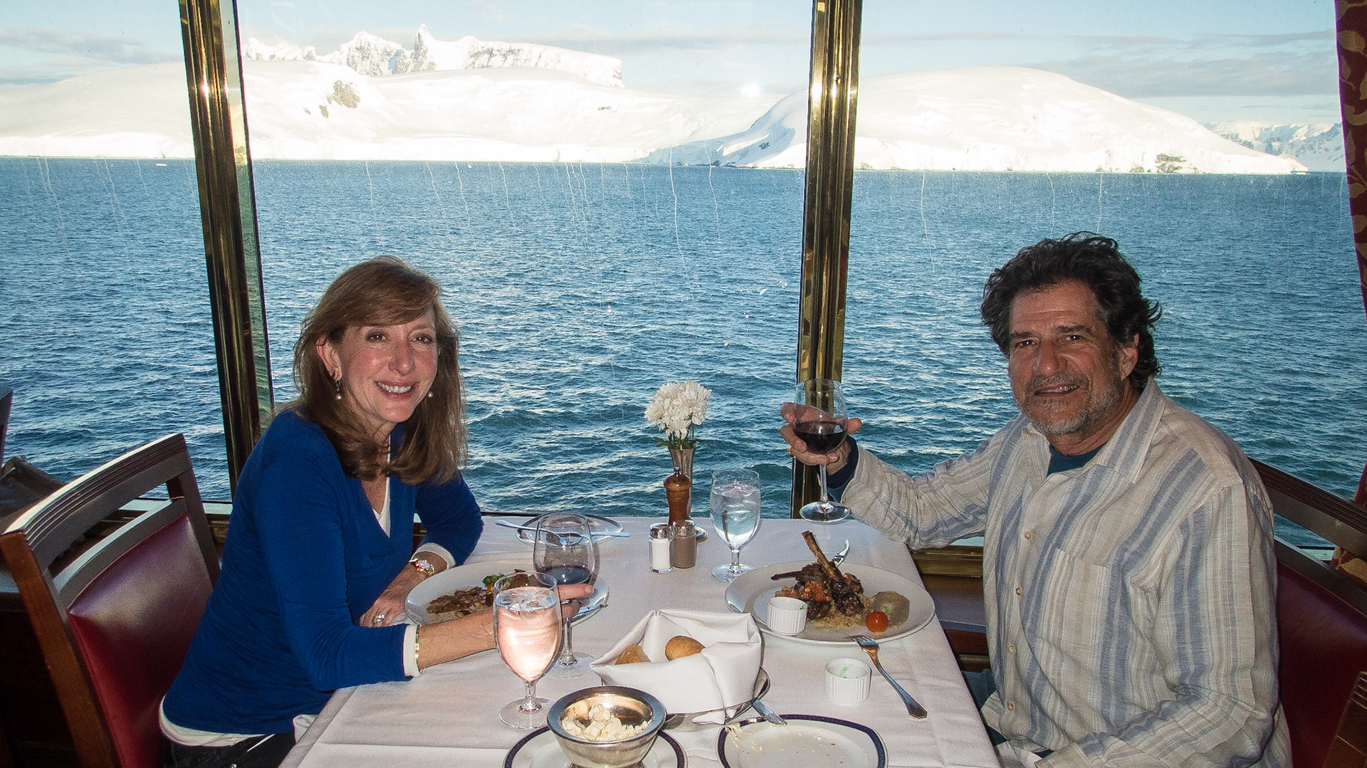Dinner as we cruise Antarctica