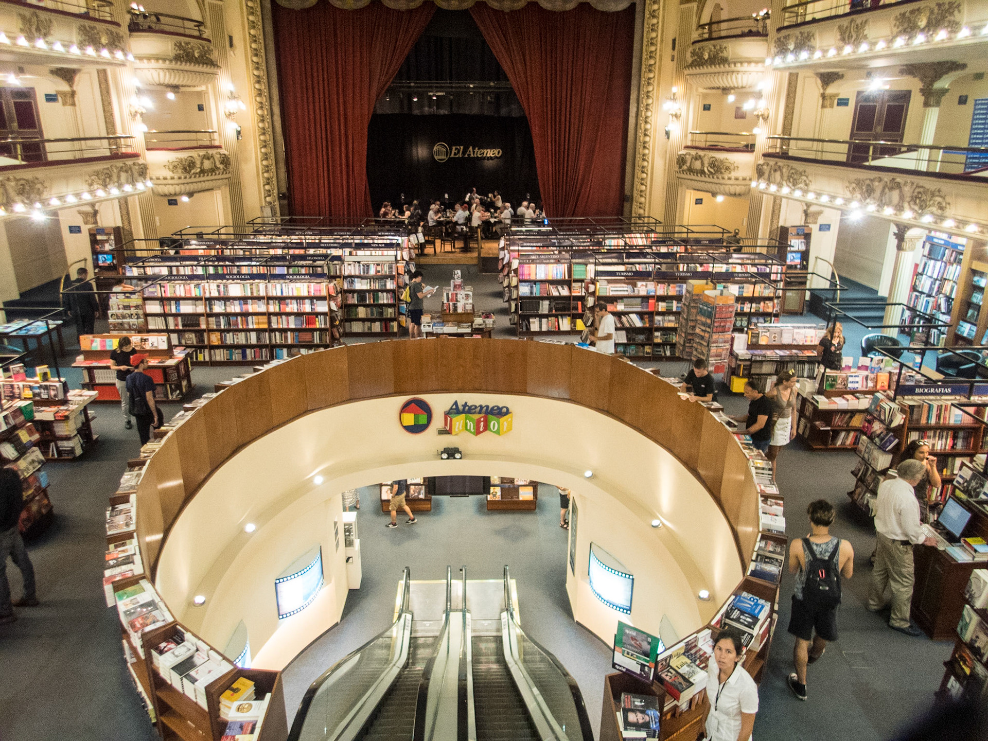 100 year old theater was converted into a bookstore