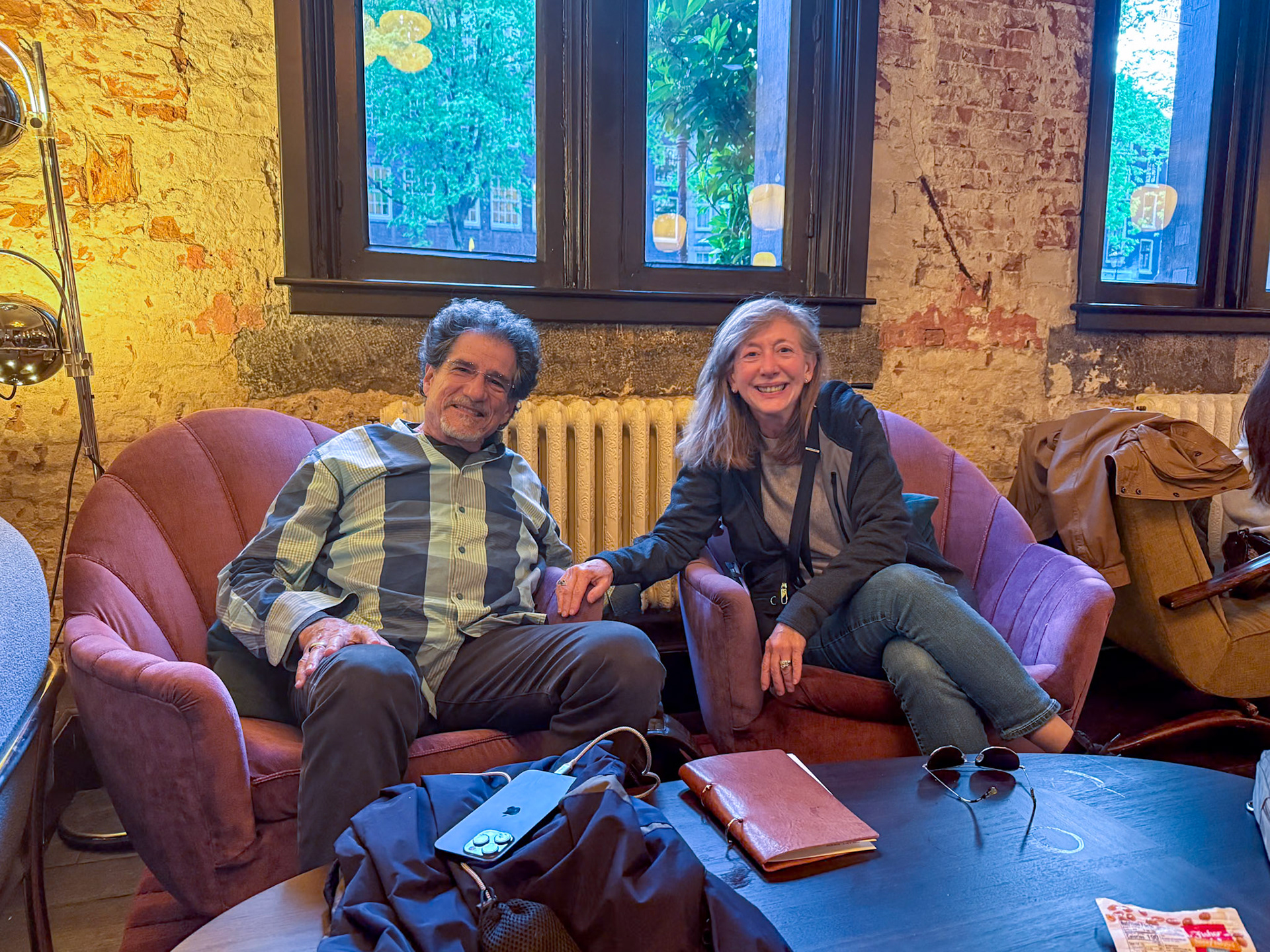 Relaxing in the Hoxton bar