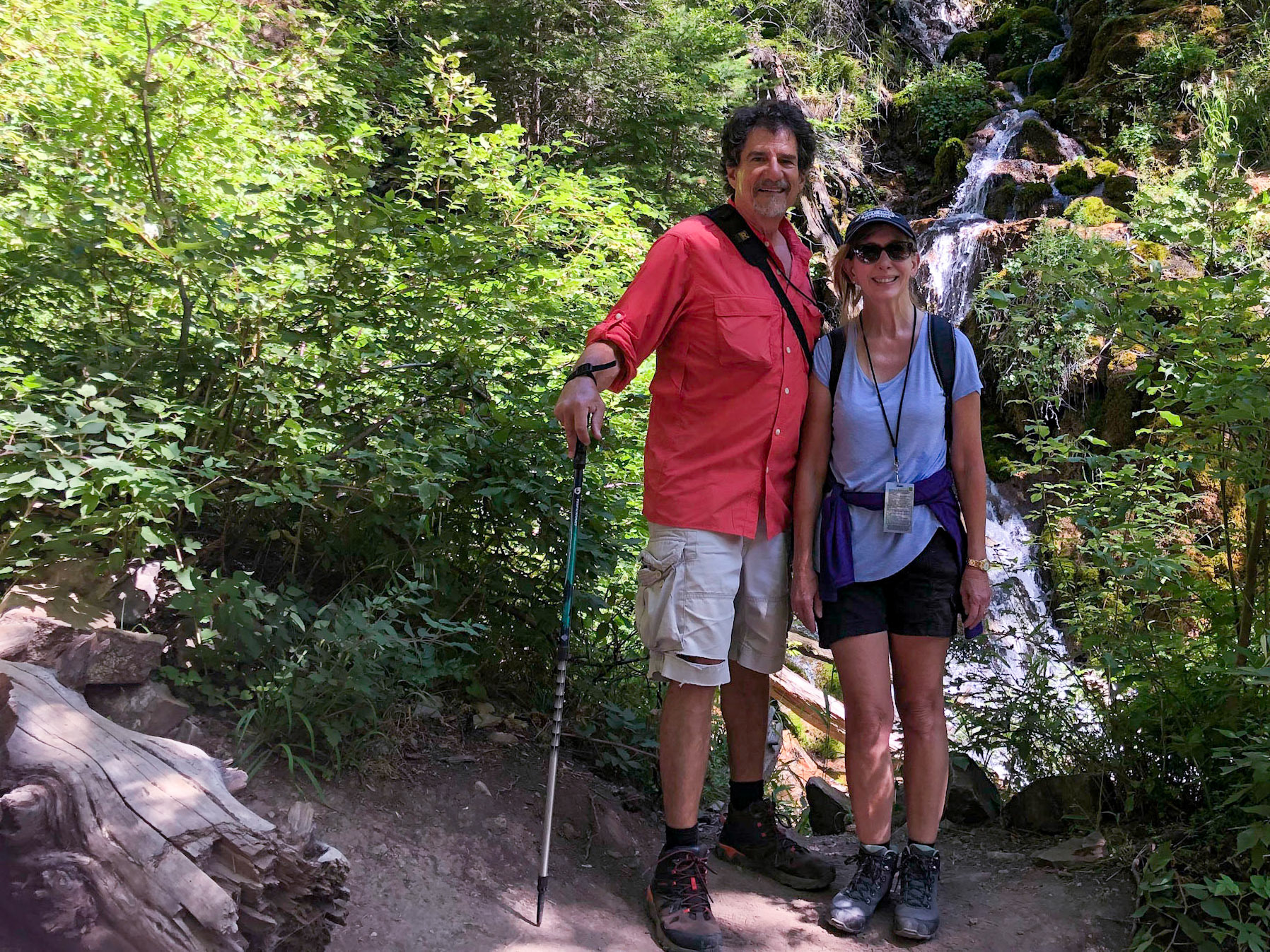 A waterfall on the trail to the lake