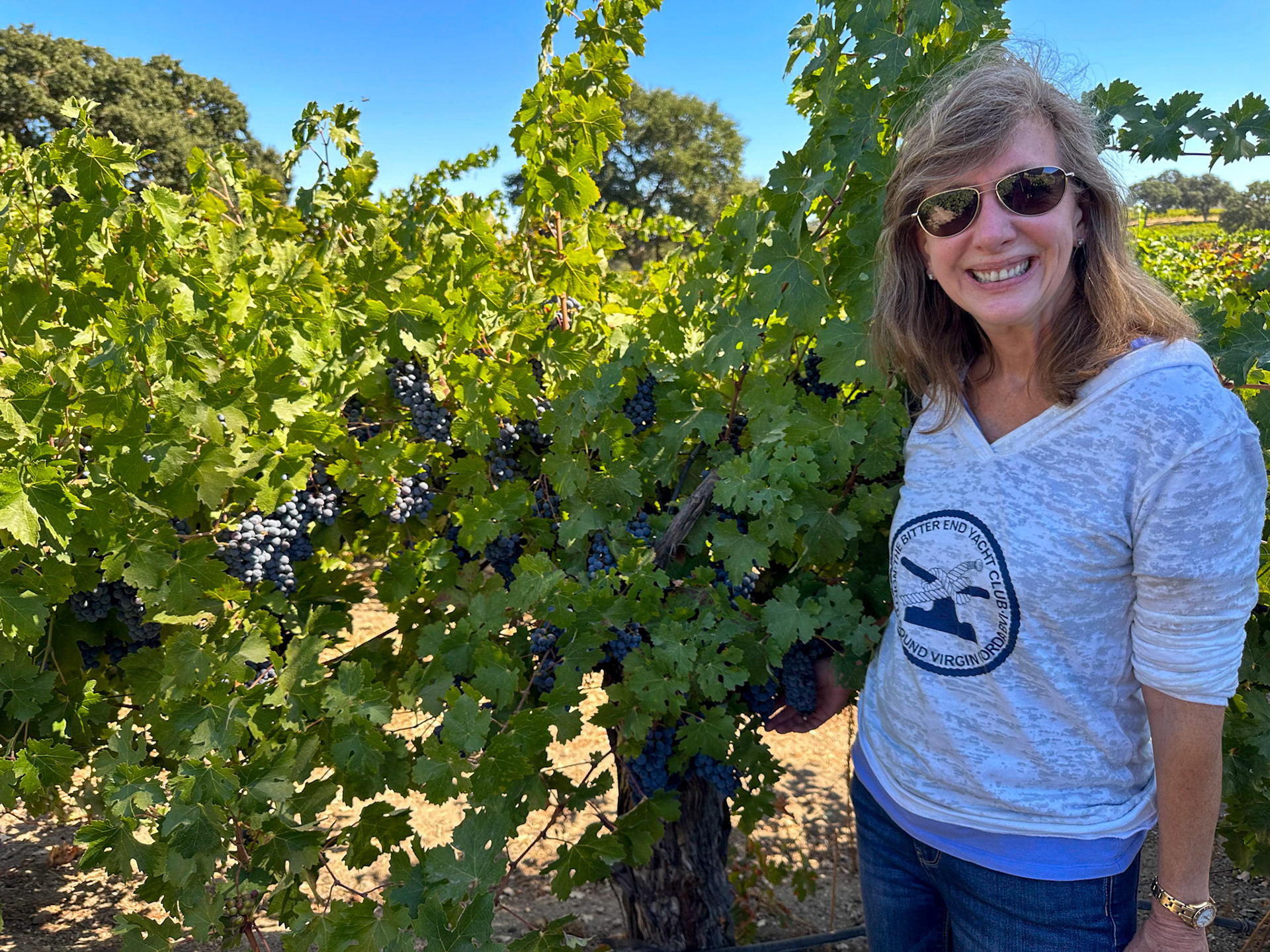 Touring the vineyards at Sculperra