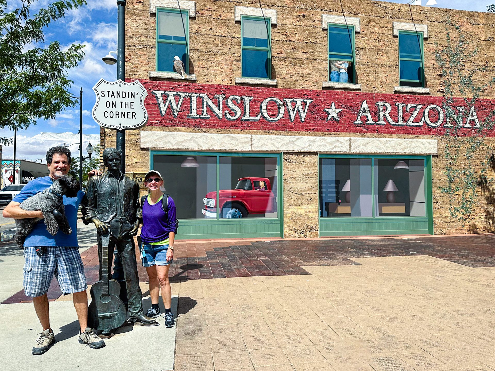 Standin' on the corner in Winslow