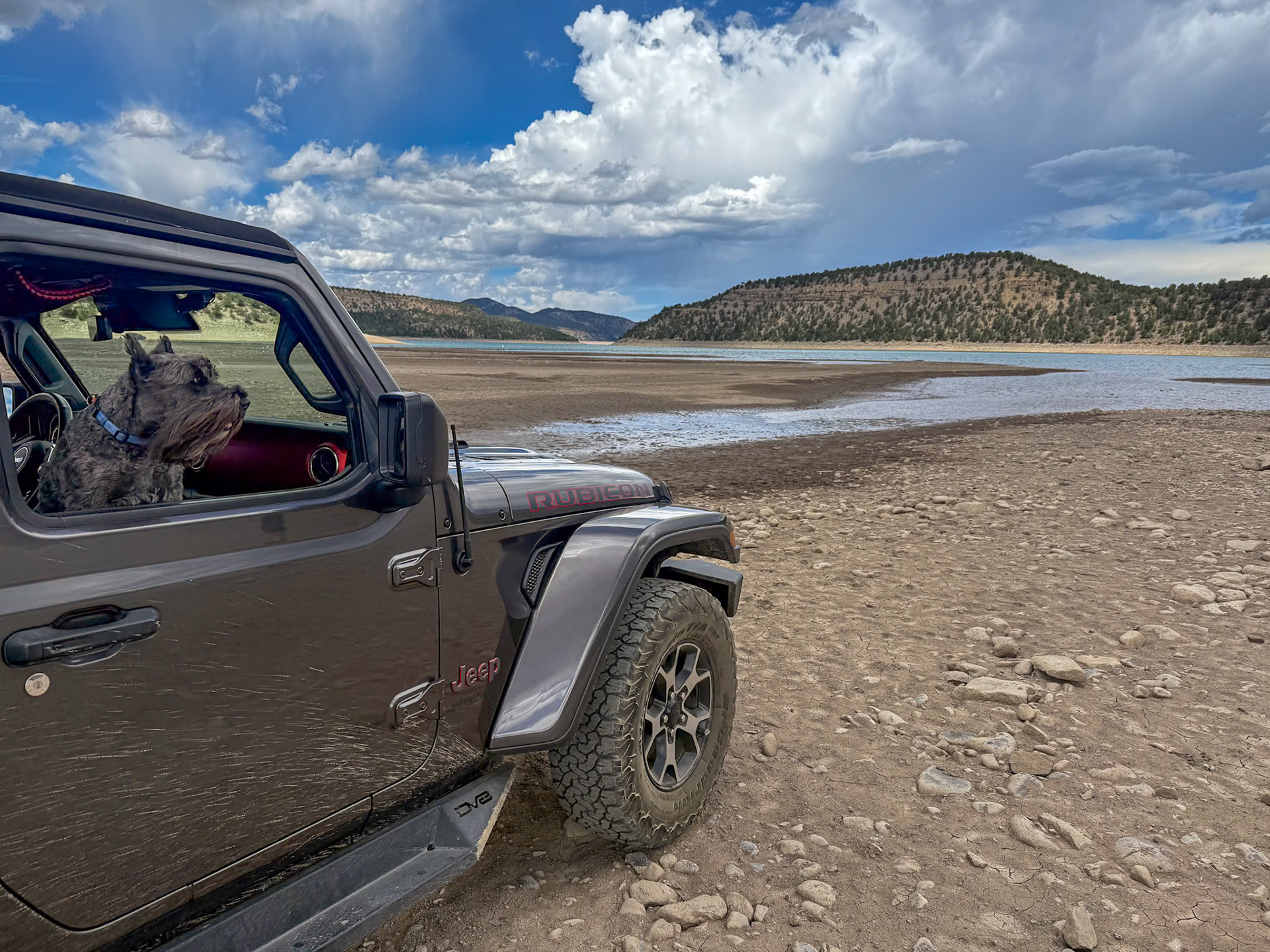 Driving on the bottom of Ridgway Reservoir