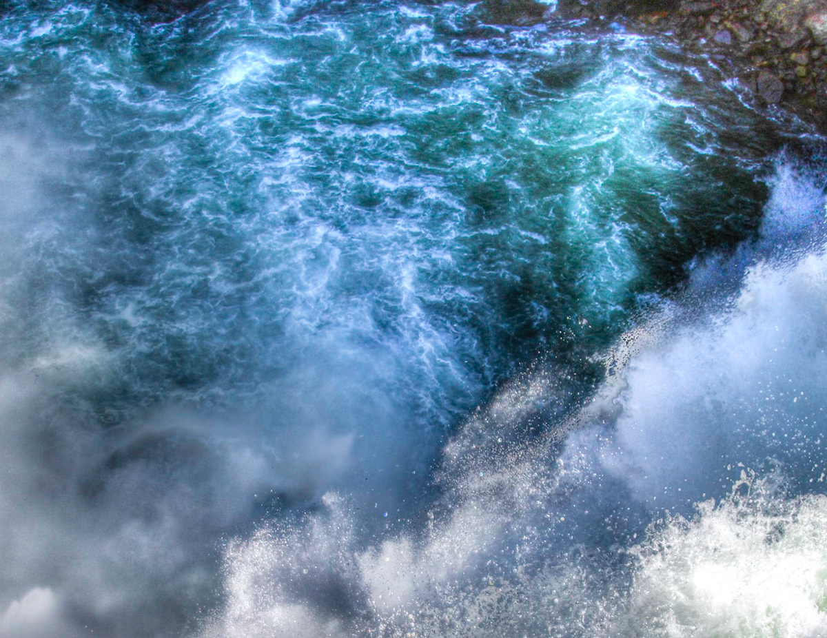 view from the top of the waterfall