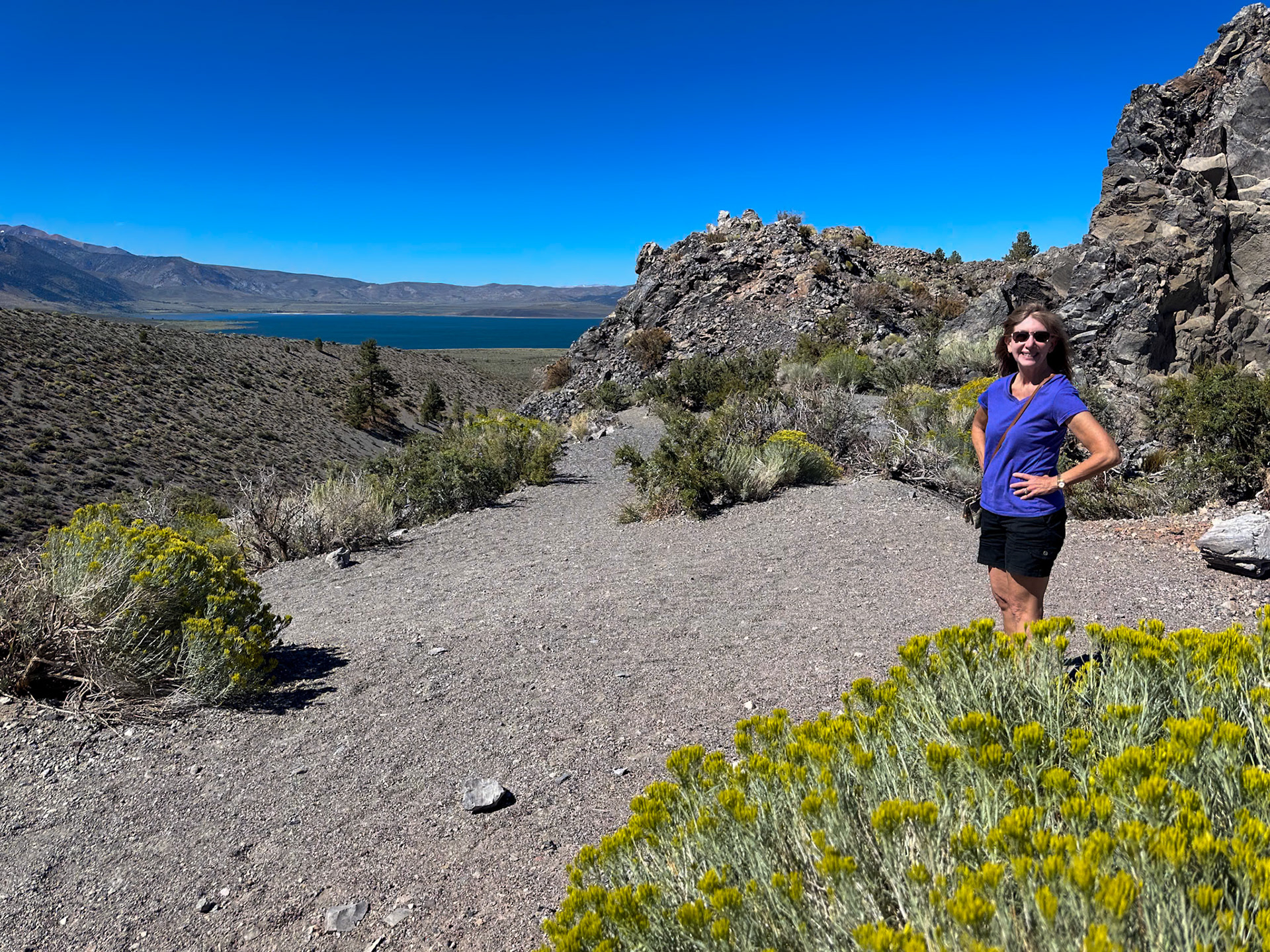 Obsidian is all around at the crater