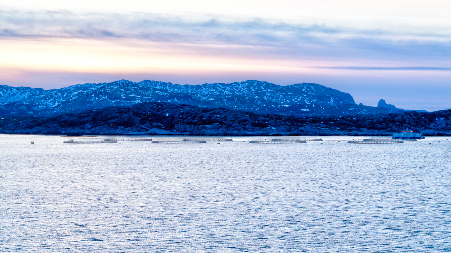 A fish farm in the Norwegian fijords