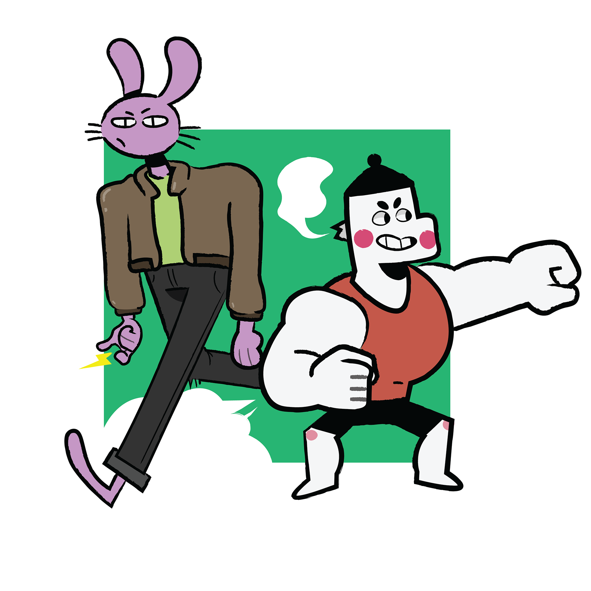 A psychic rabbit and teapot boy.