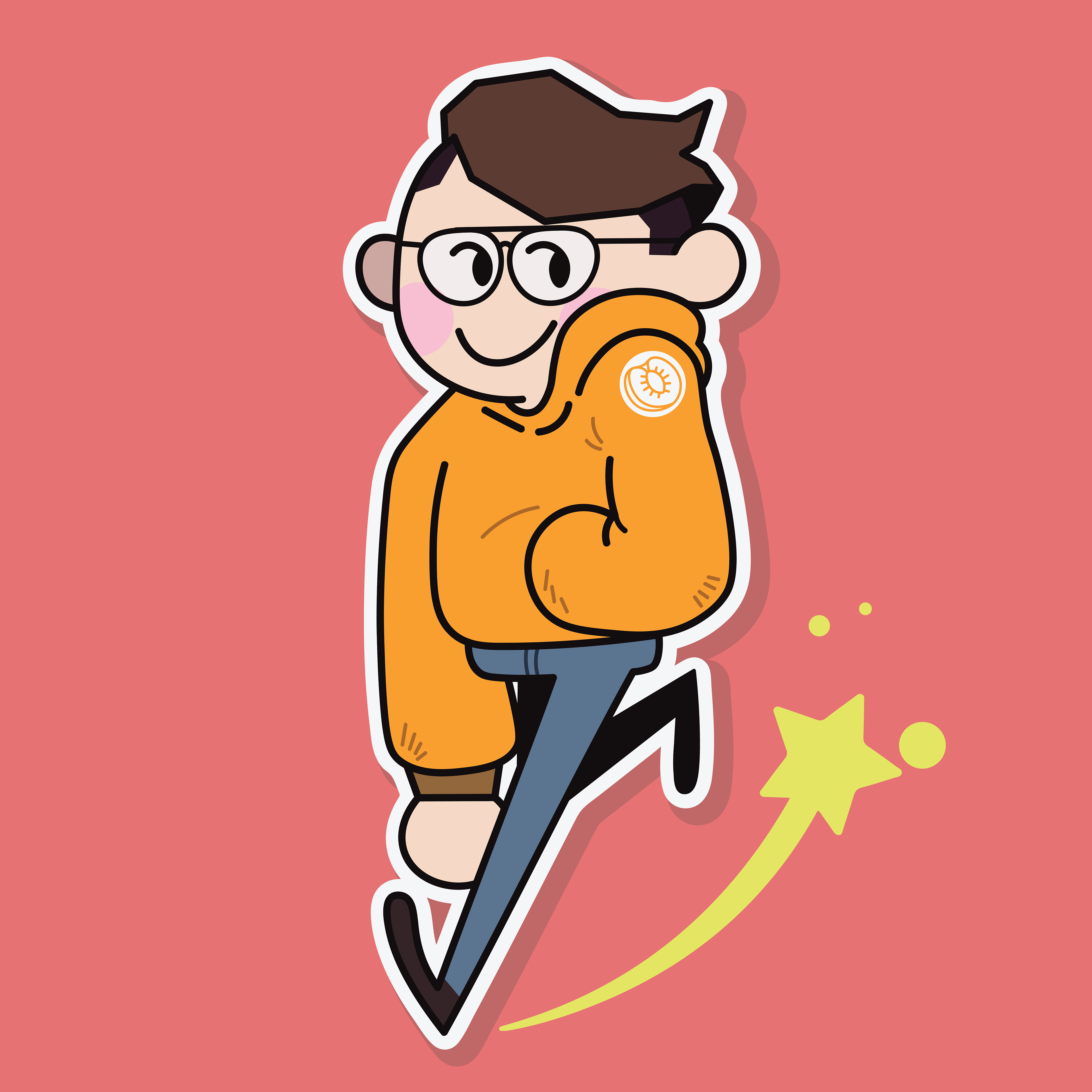 A simple, "Animal Crossing-esque" drawing of myself.