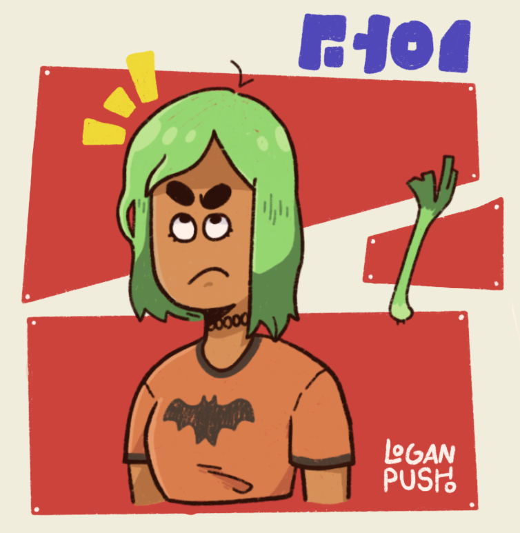 Girl with leek hair