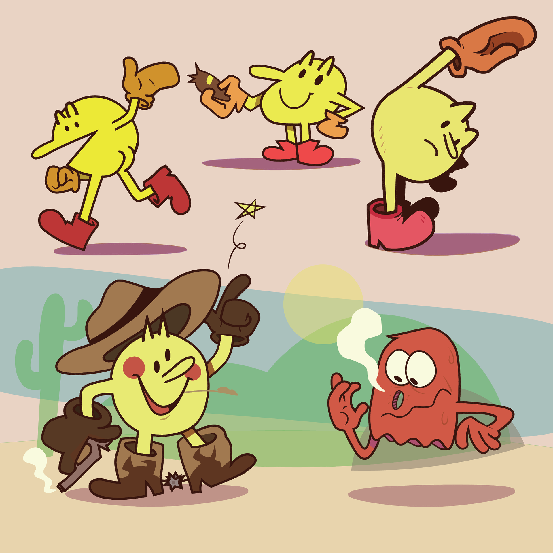 Buncha Pac-Man drawings.