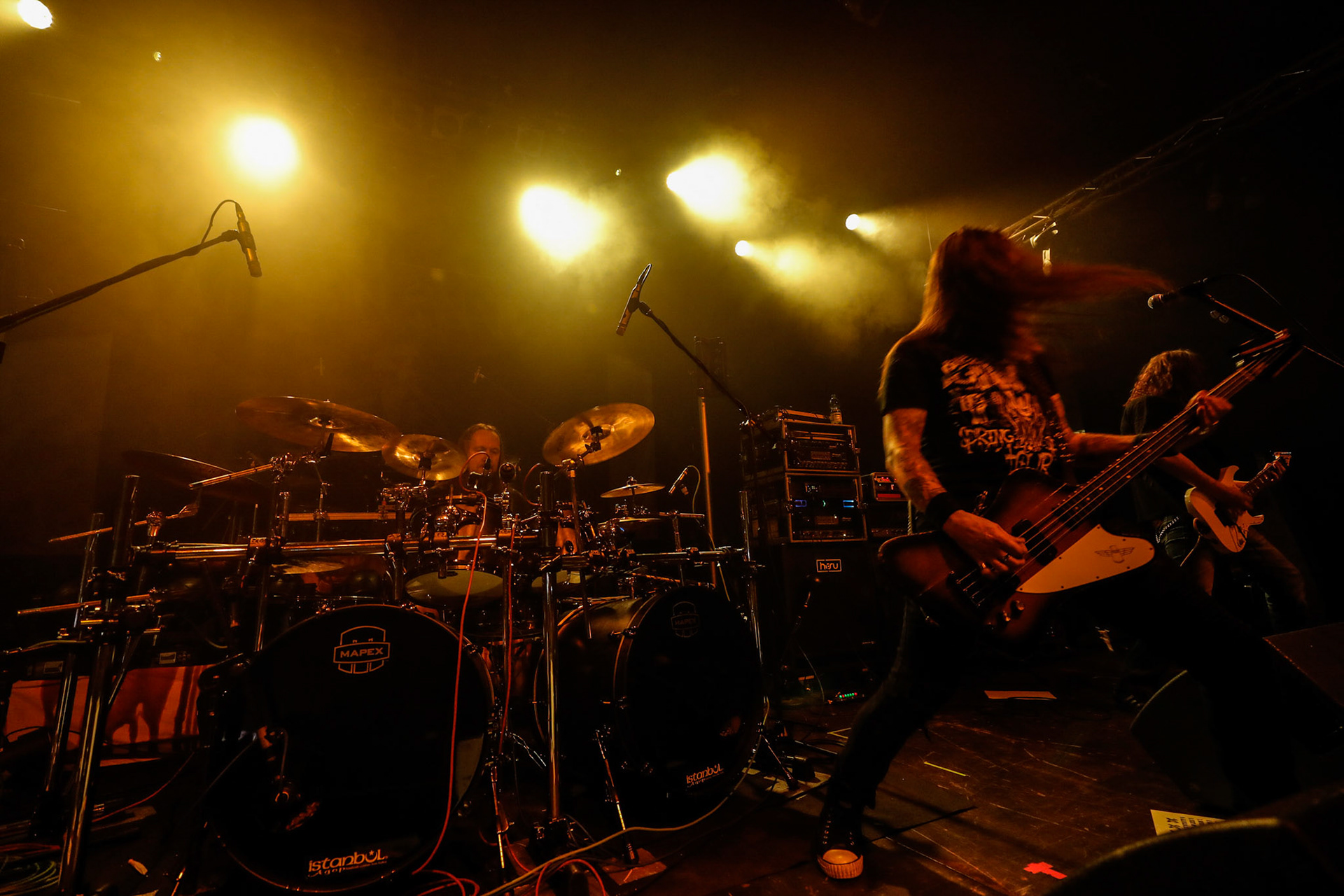 30.11.2018 Knock Out Tour 2018 - Warszawa Progresja -VIRGIN SNATCH  thrash metal, death metal,
Łukasz "Zielony" Zieliński wokal,
Grzegorz "Grysik" Bryła  gitara, 
Paweł Pasek  gitara, 
Piotr "Anioł" Wącisz  gitara basowa, 
Jacek Nowak perkusja,  fot. Andrzej Wasilkiewicz/Reporter